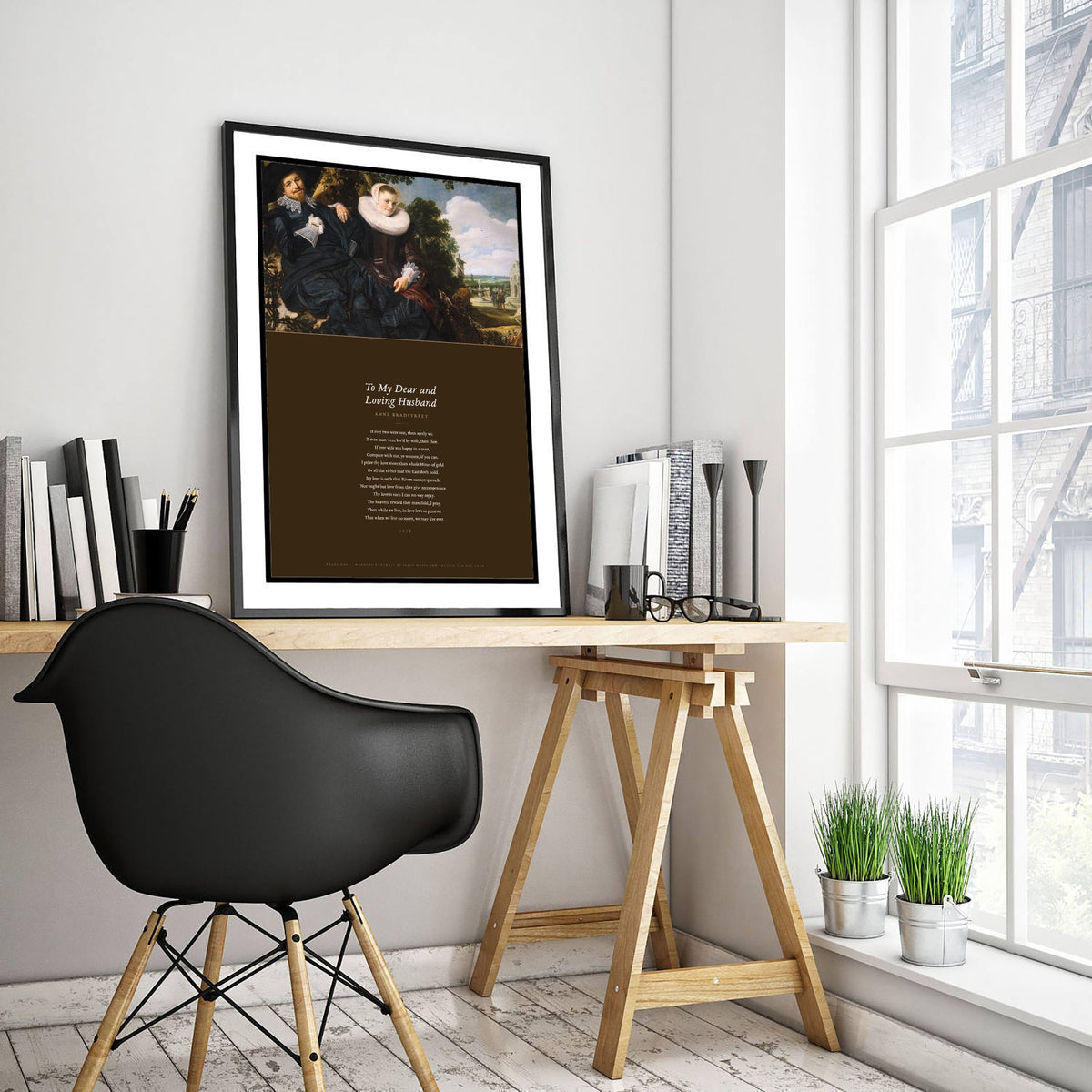 To My Dear and Loving Husband by Anne Bradstreet Art Print - Full Poem Poster - Wedding Reading over Frans Hals Painting