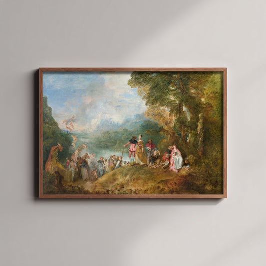 Antoine Watteau - The Embarkation for Cythera (1717) - Classic Painting Art Print - Rococo Lovers Garden Fete Galante Poster