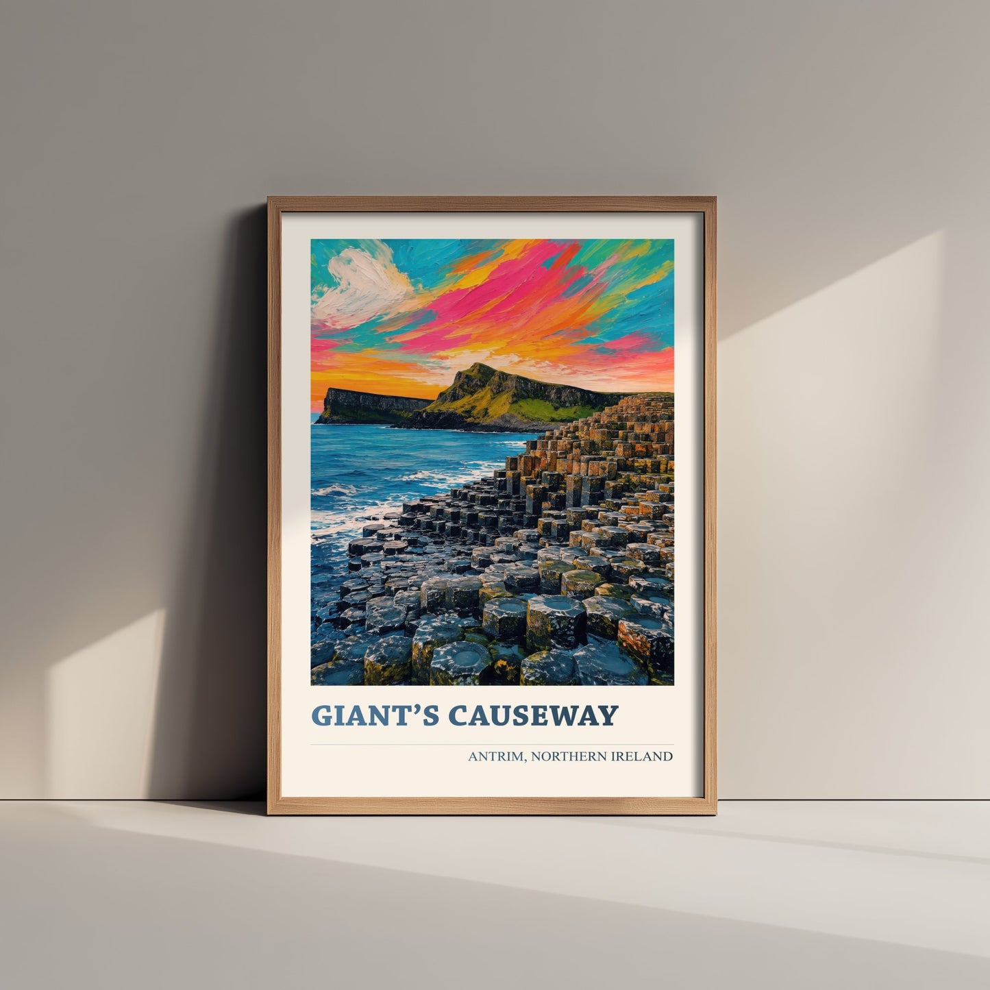 Giant's Causeway Travel Poster - County Antrim Art Print - Northern Ireland Painting - Vibrant Coast 2/3