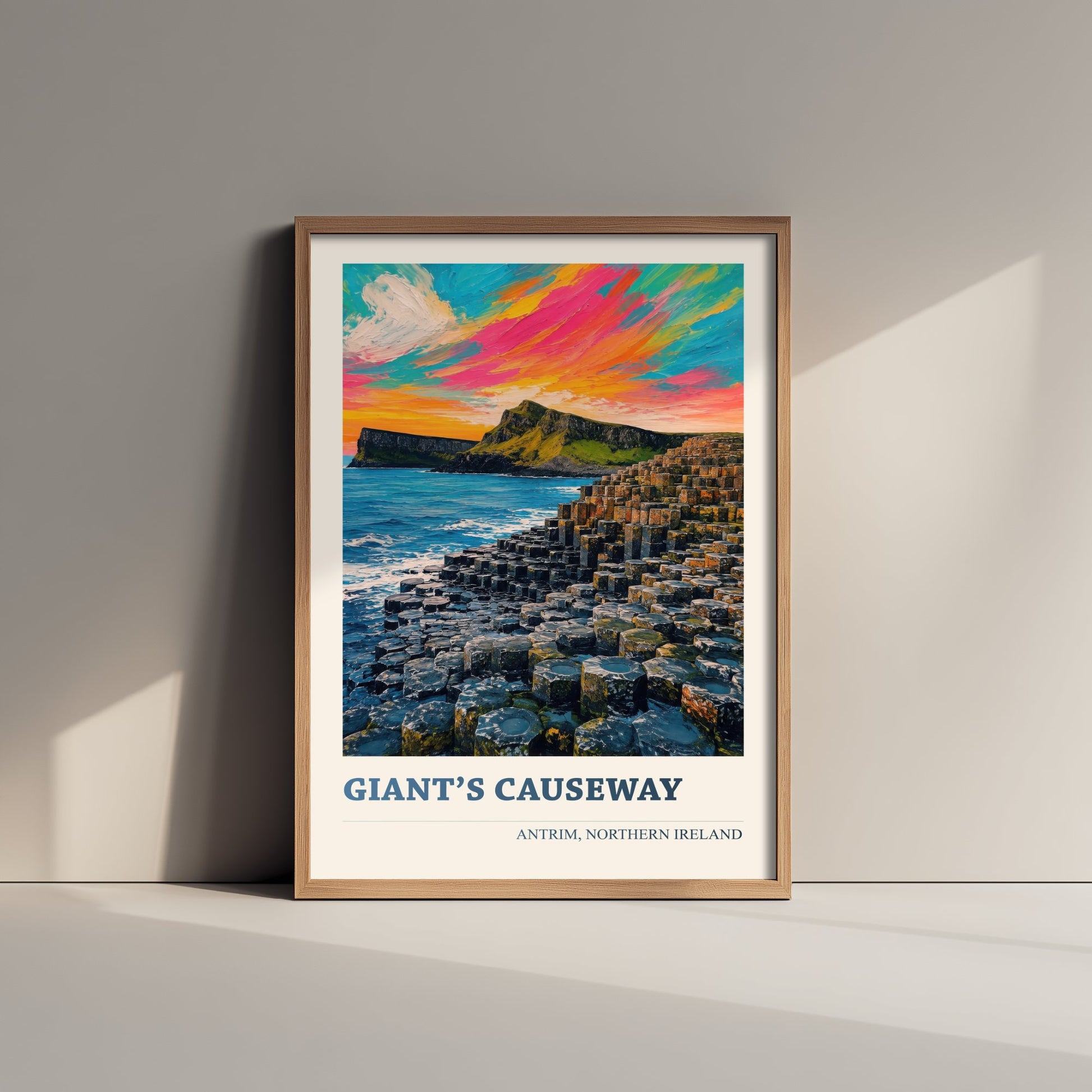 Giant's Causeway Travel Poster - County Antrim Art Print - Northern Ireland Painting - Vibrant Coast 2/3