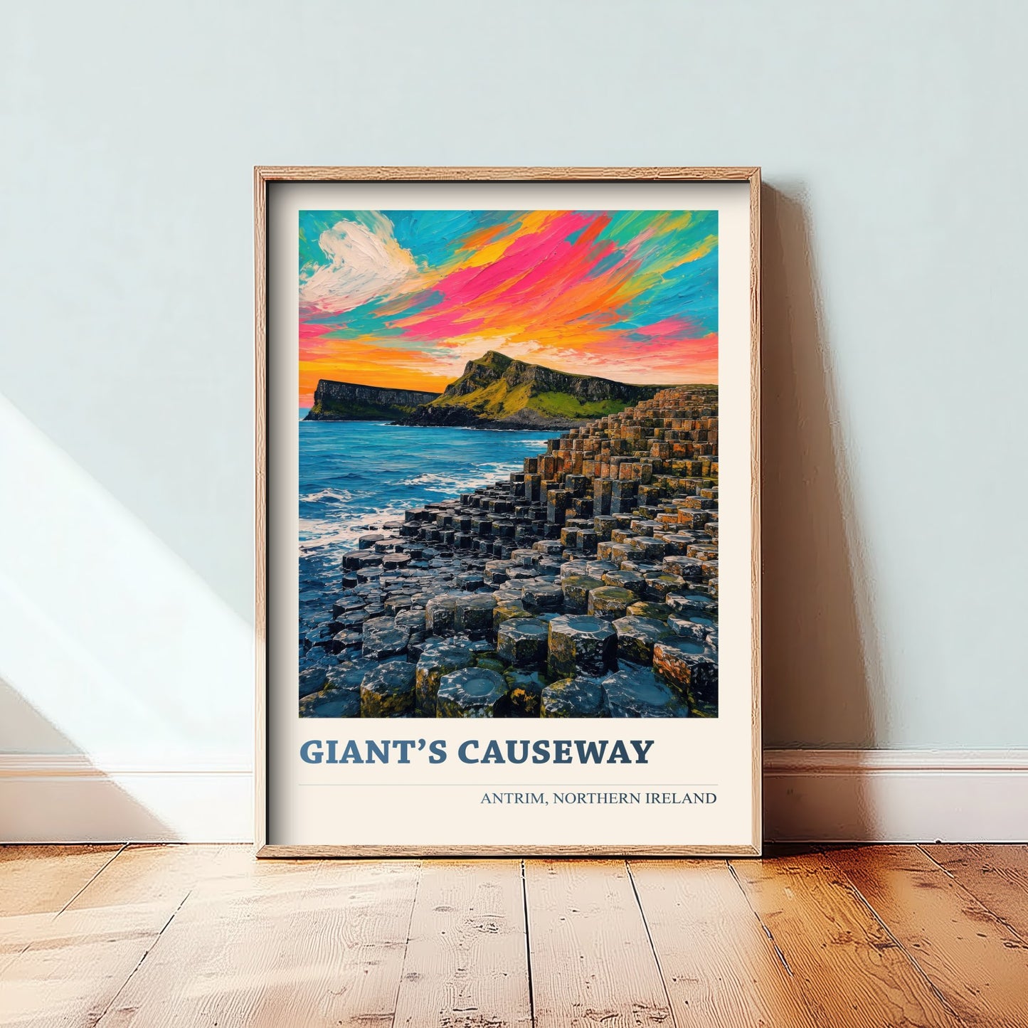 Giant's Causeway Travel Poster - County Antrim Art Print - Northern Ireland Painting - Vibrant Coast 2/3