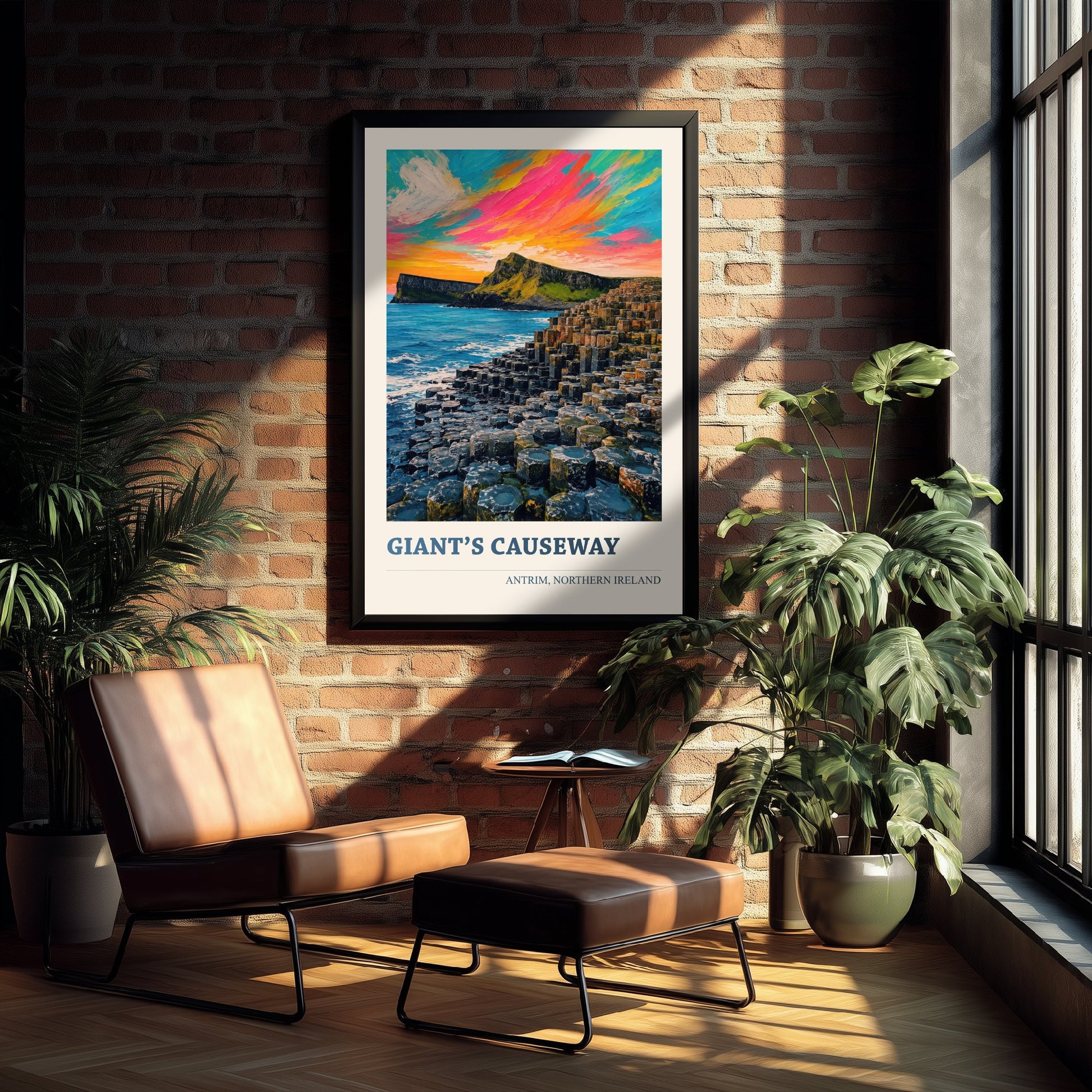Giant's Causeway Travel Poster - County Antrim Art Print - Northern Ireland Painting - Vibrant Coast 2/3
