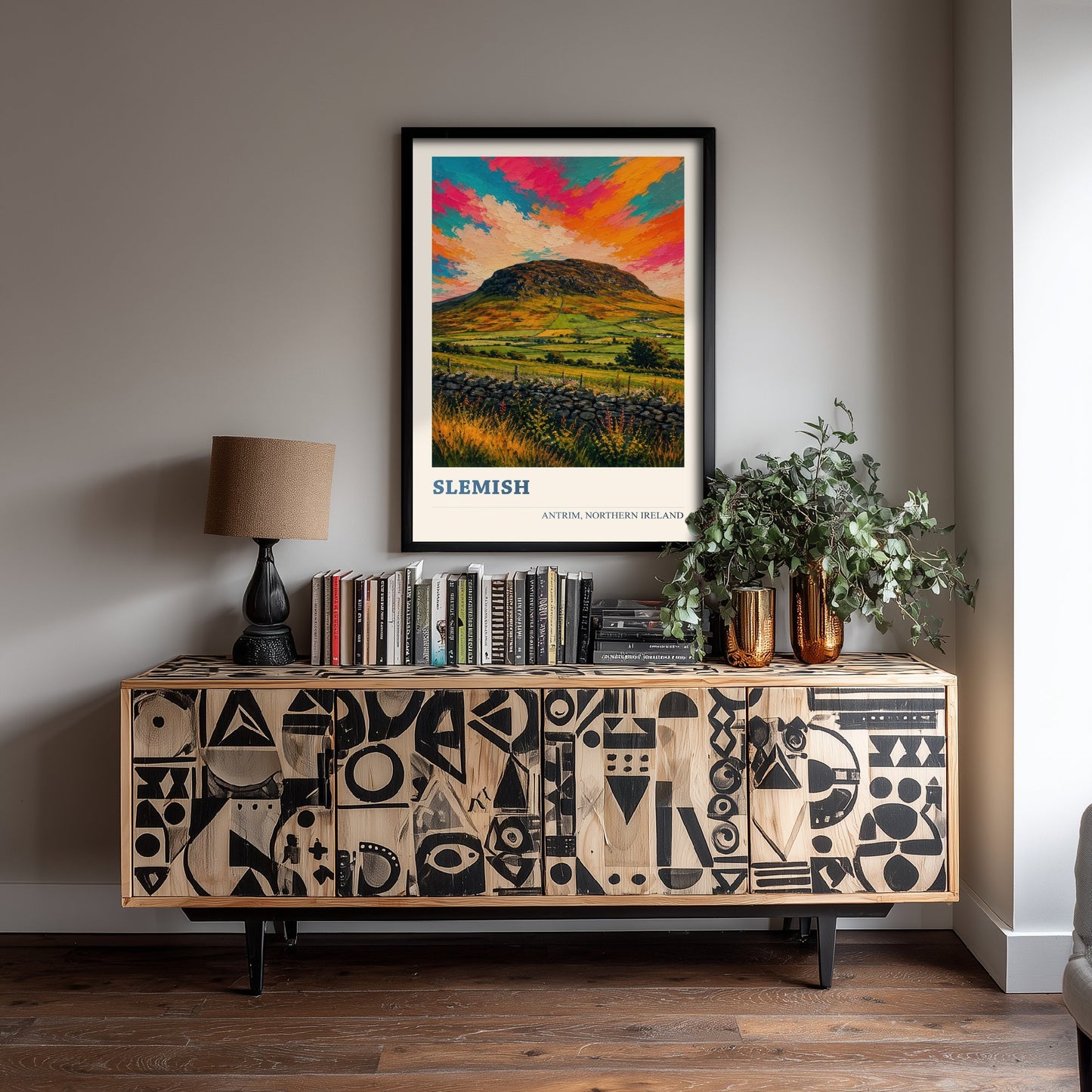 Slemish Mountain Travel Poster - County Antrim Art Print - Northern Ireland Painting - Vibrant Hills 3/3