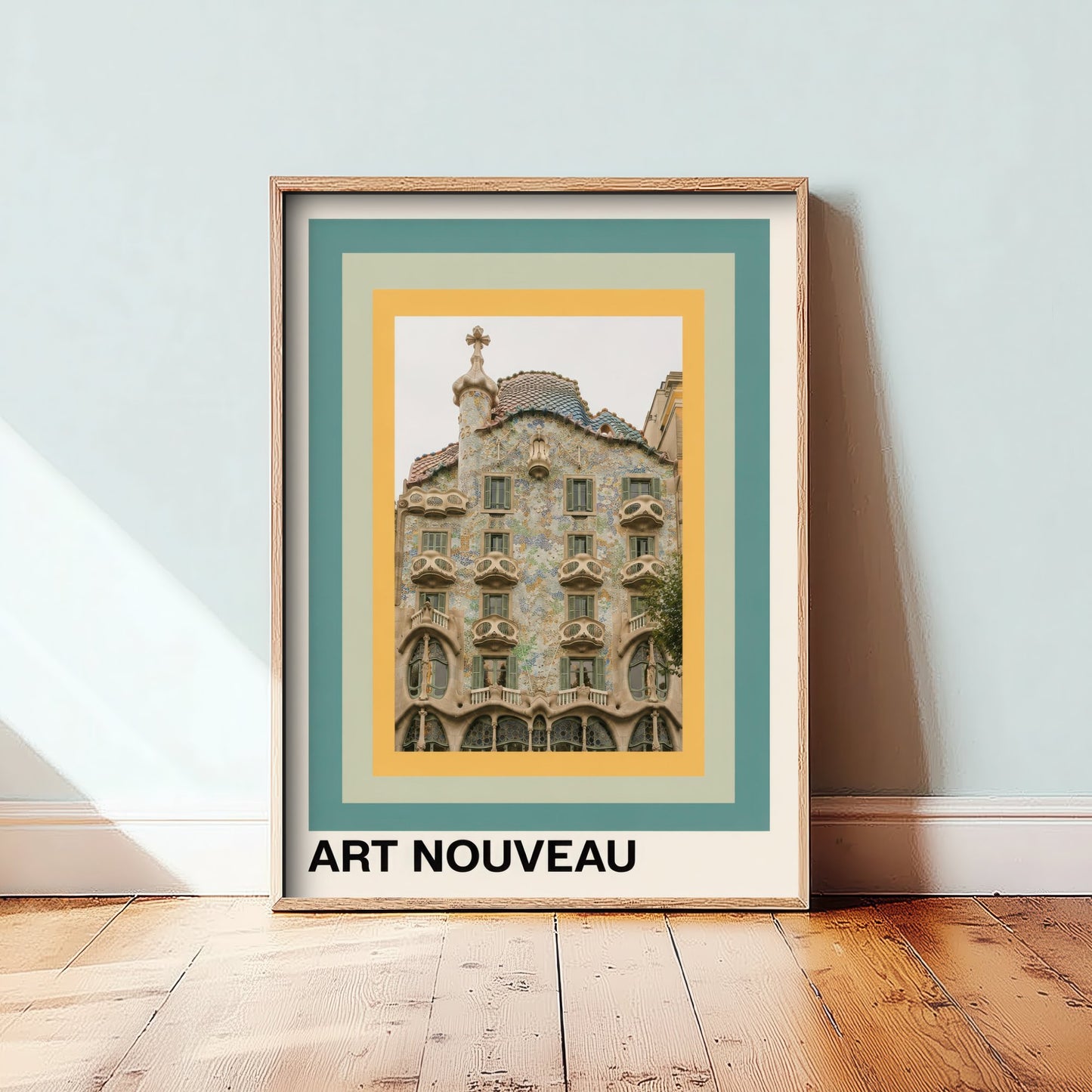 Art Nouveau Architecture Art Print - Casa Batllo Barcelona Poster - Gaudi Building Photo - Mid Century Design 1/3