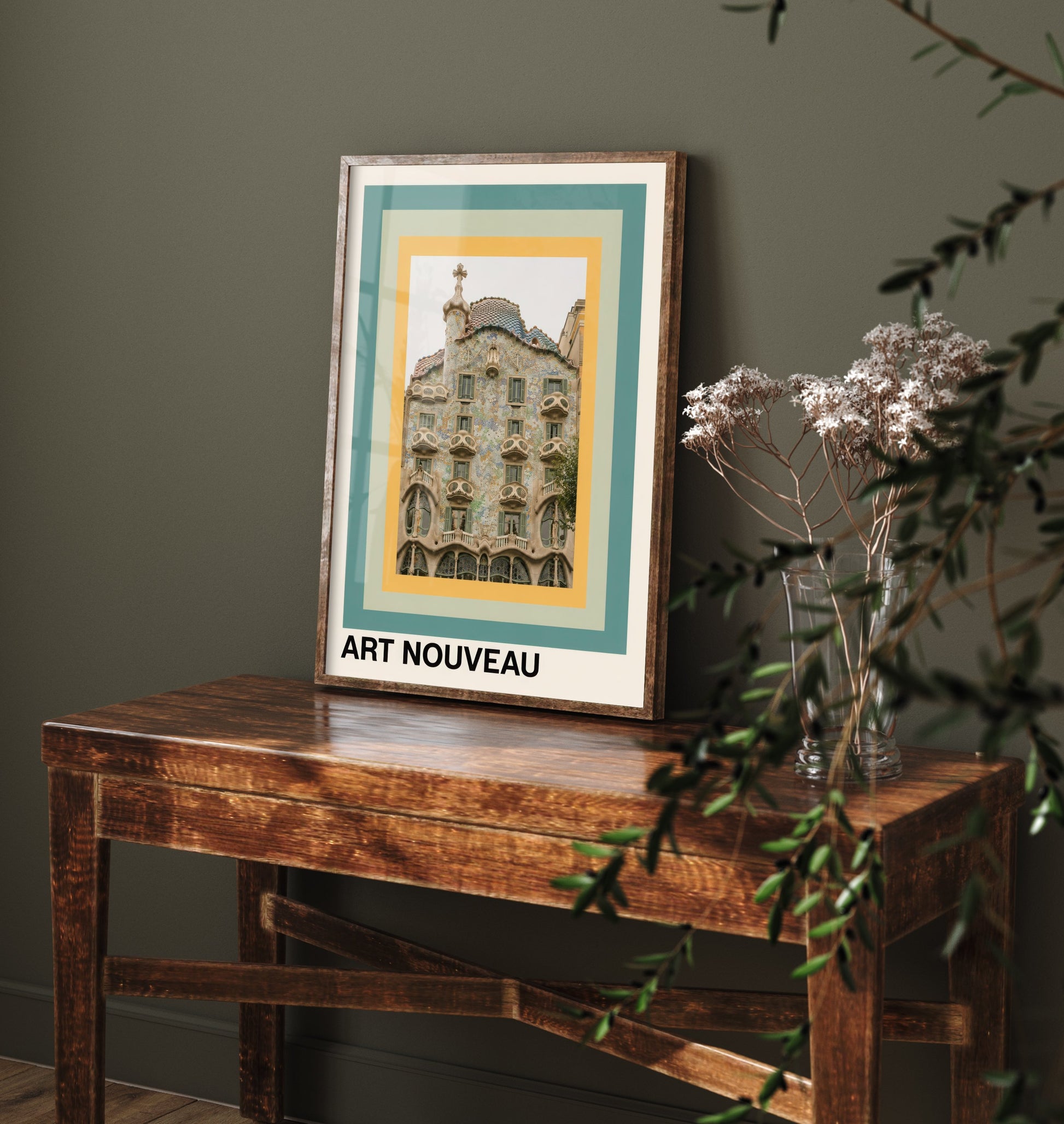 Art Nouveau Architecture Art Print - Casa Batllo Barcelona Poster - Gaudi Building Photo - Mid Century Design 1/3