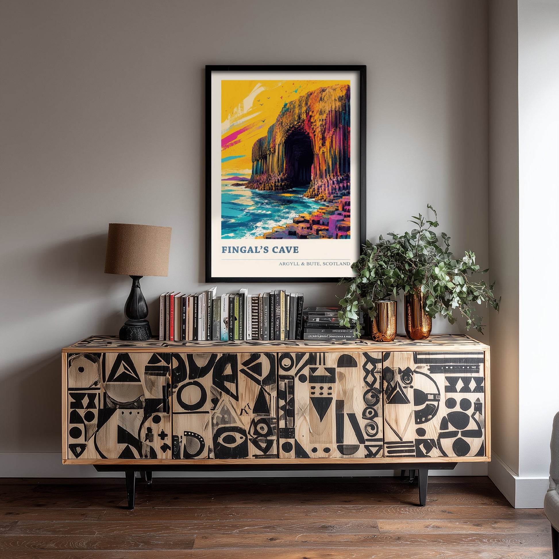 Fingal's Cave Travel Poster - Argyll and Bute Art Print - Scotland Painting - Vibrant Isle of Staffa 2/3