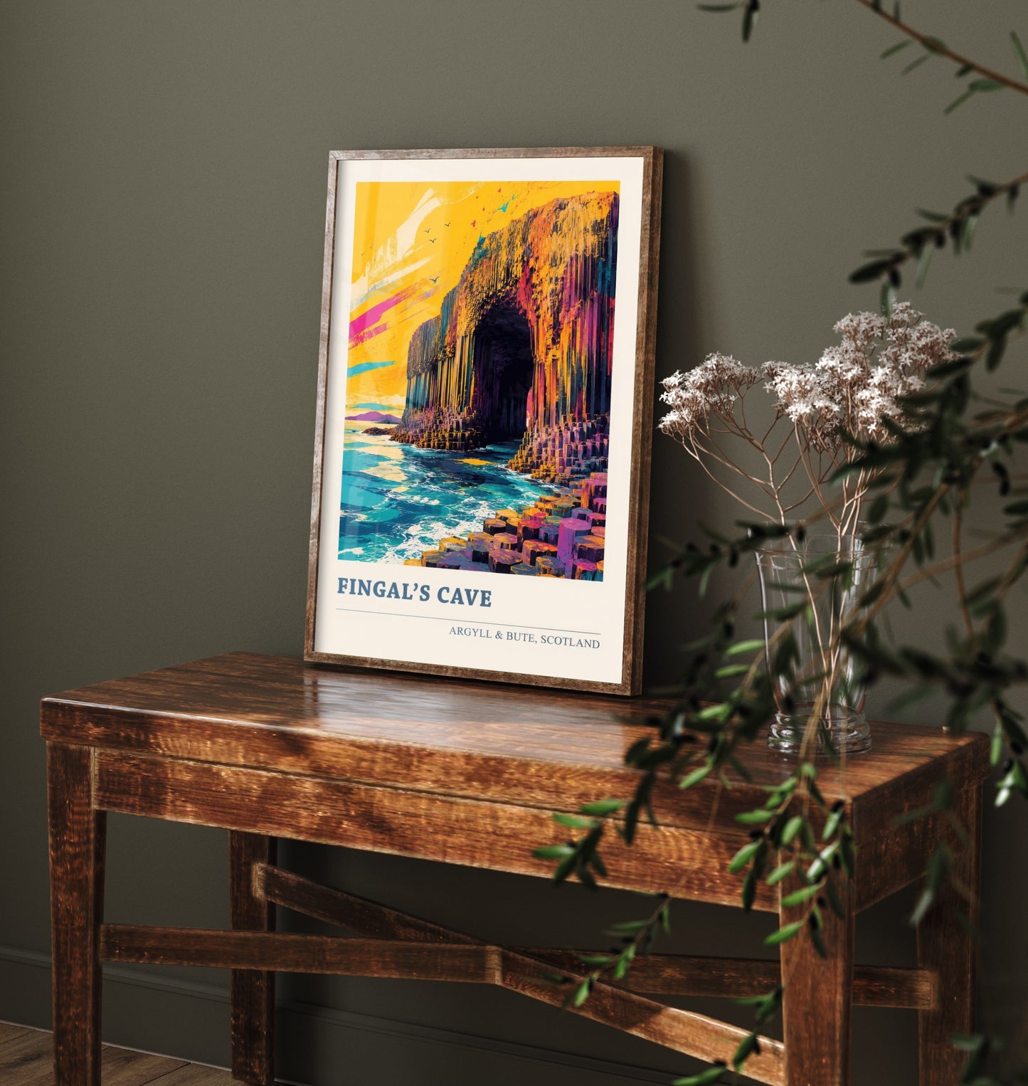 Fingal's Cave Travel Poster - Argyll and Bute Art Print - Scotland Painting - Vibrant Isle of Staffa 2/3