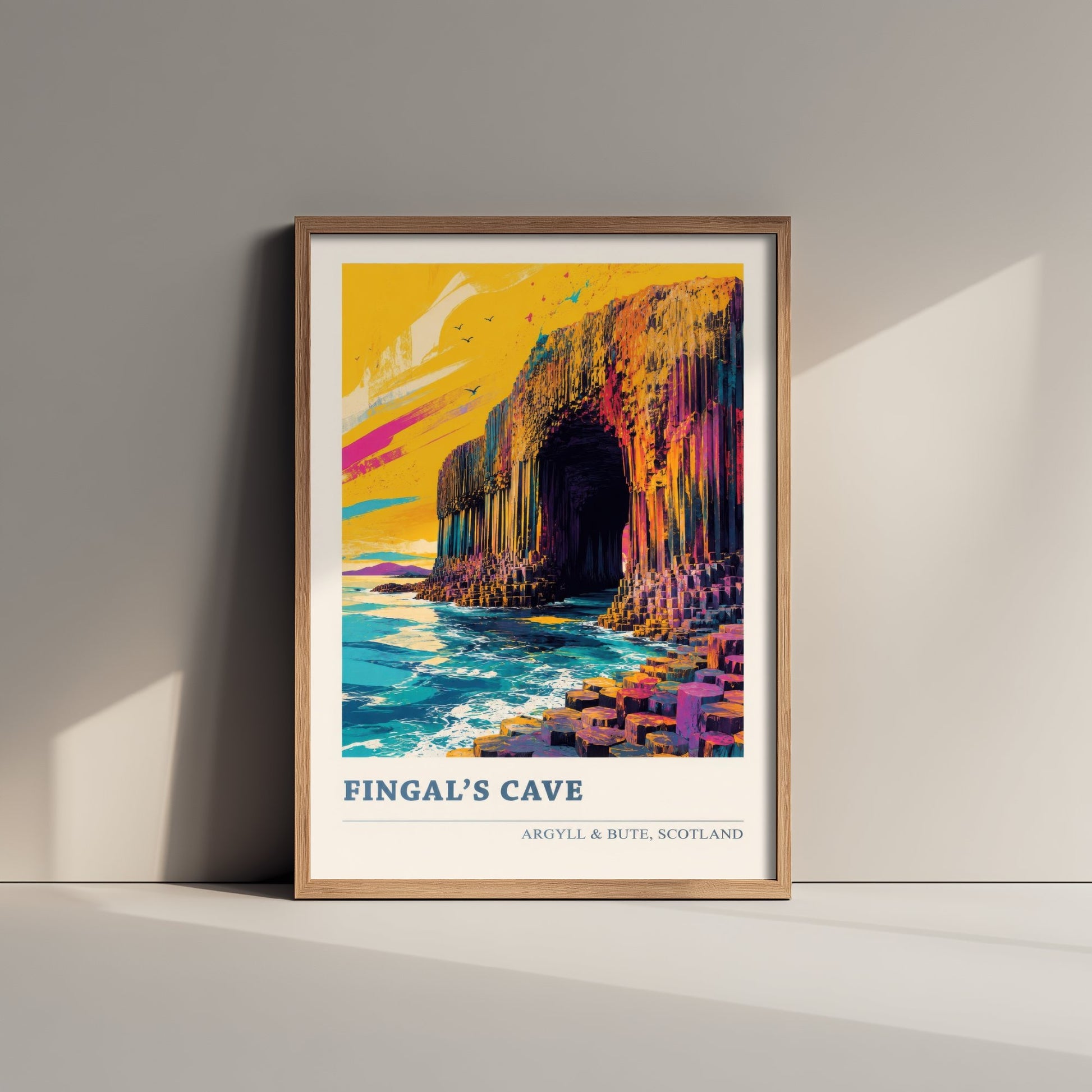 Fingal's Cave Travel Poster - Argyll and Bute Art Print - Scotland Painting - Vibrant Isle of Staffa 2/3