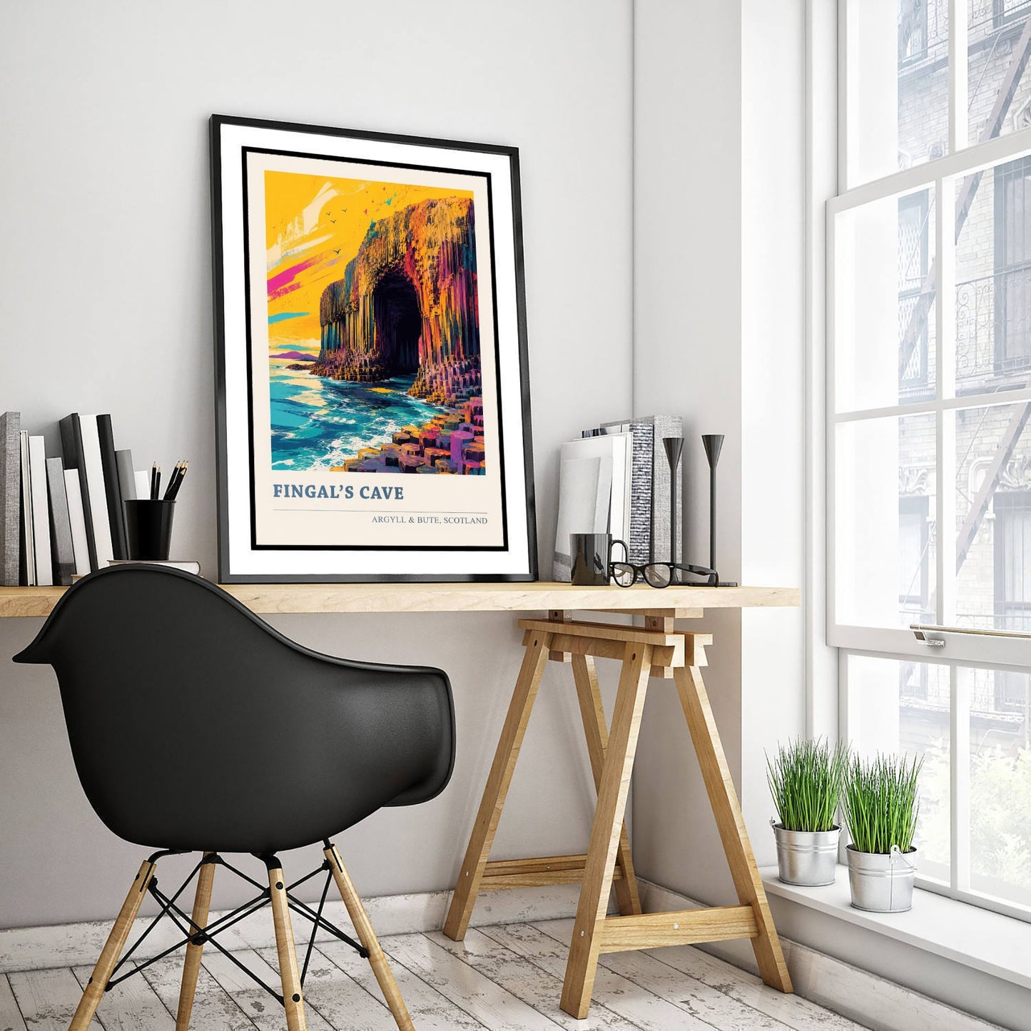 Fingal's Cave Travel Poster - Argyll and Bute Art Print - Scotland Painting - Vibrant Isle of Staffa 2/3