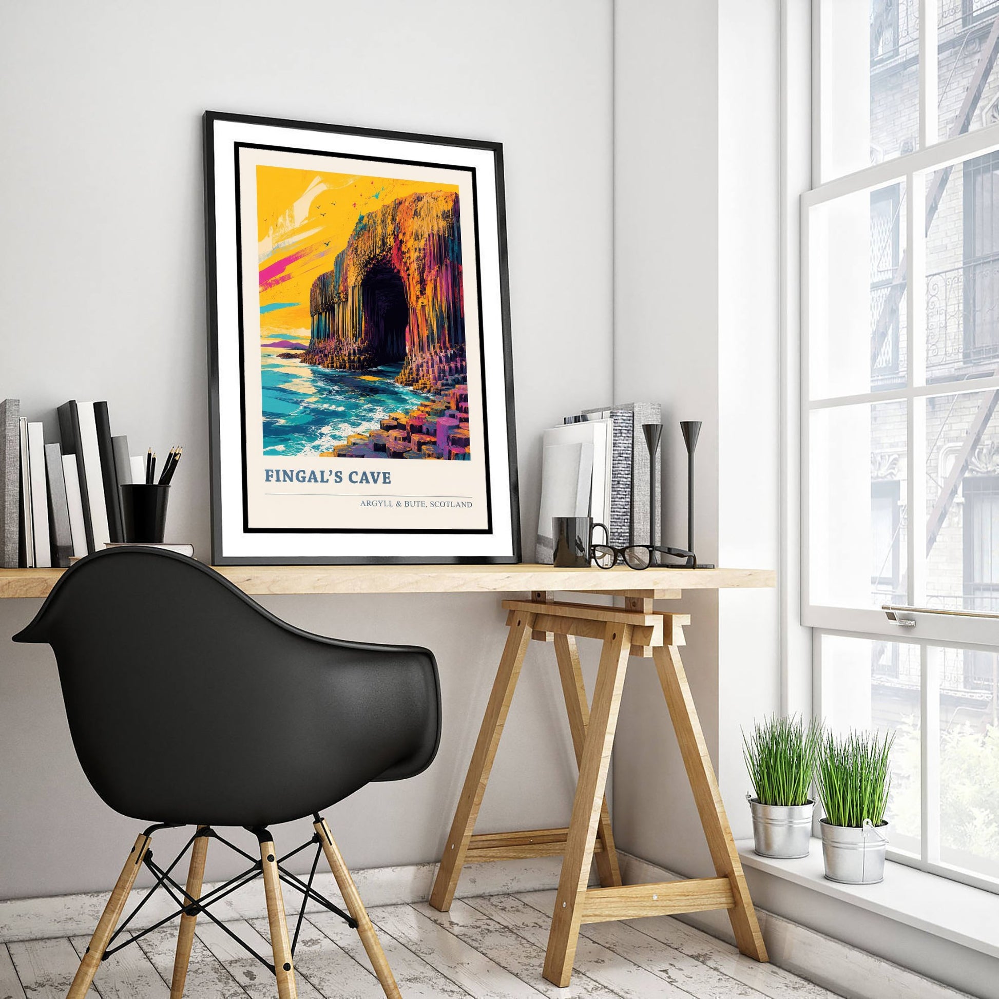 Fingal's Cave Travel Poster - Argyll and Bute Art Print - Scotland Painting - Vibrant Isle of Staffa 2/3