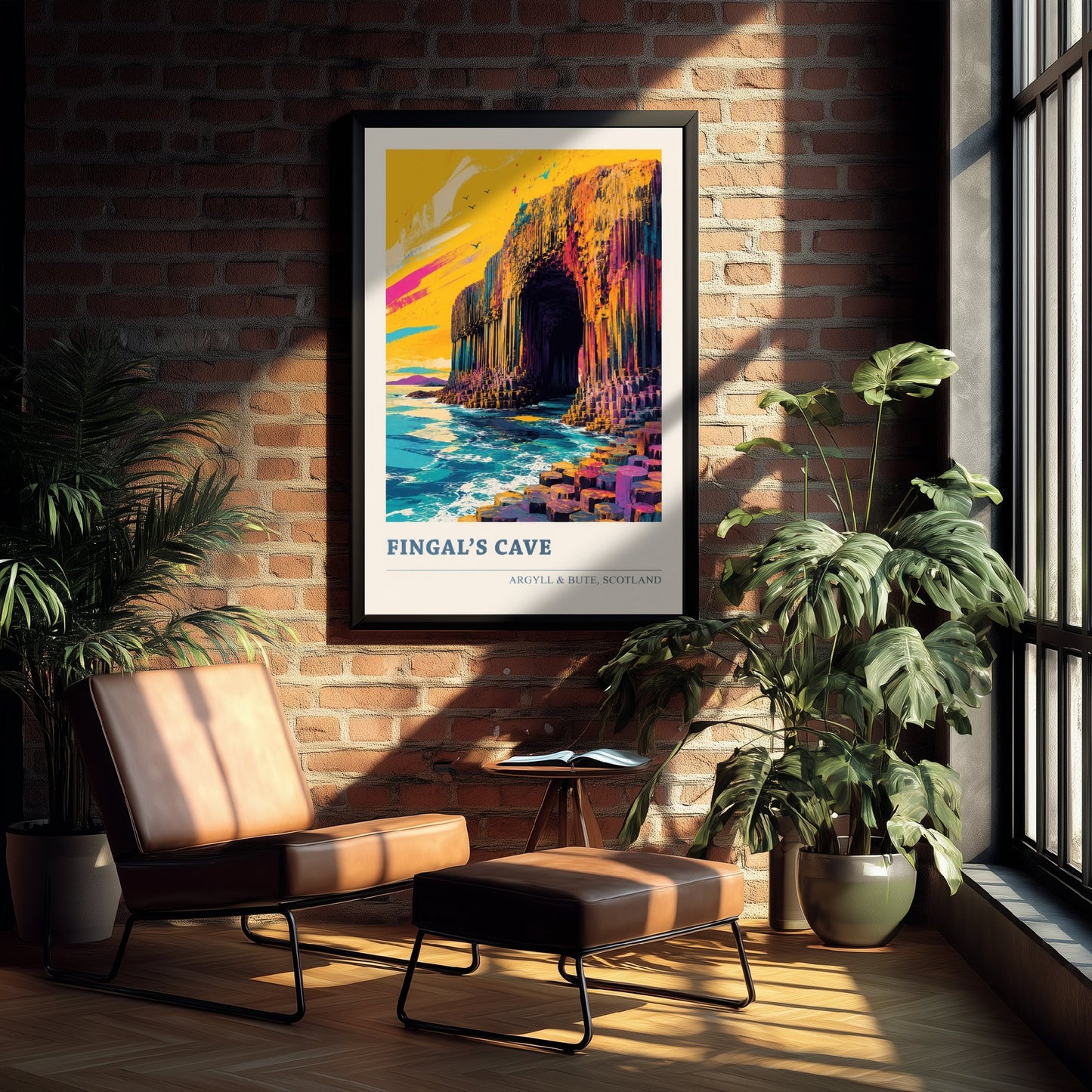 Fingal's Cave Travel Poster - Argyll and Bute Art Print - Scotland Painting - Vibrant Isle of Staffa 2/3