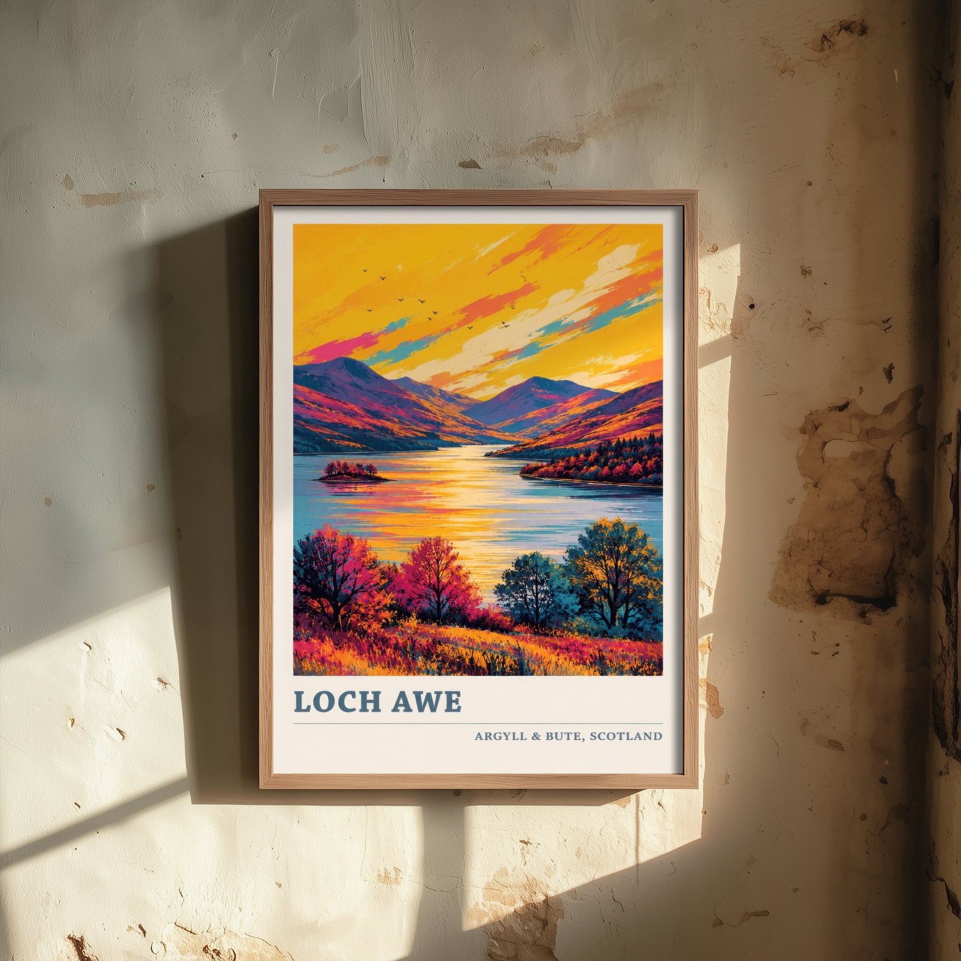 Loch Awe Travel Poster - Argyll and Bute Art Print - Scotland Painting - Vibrant Highland Loch 3/3