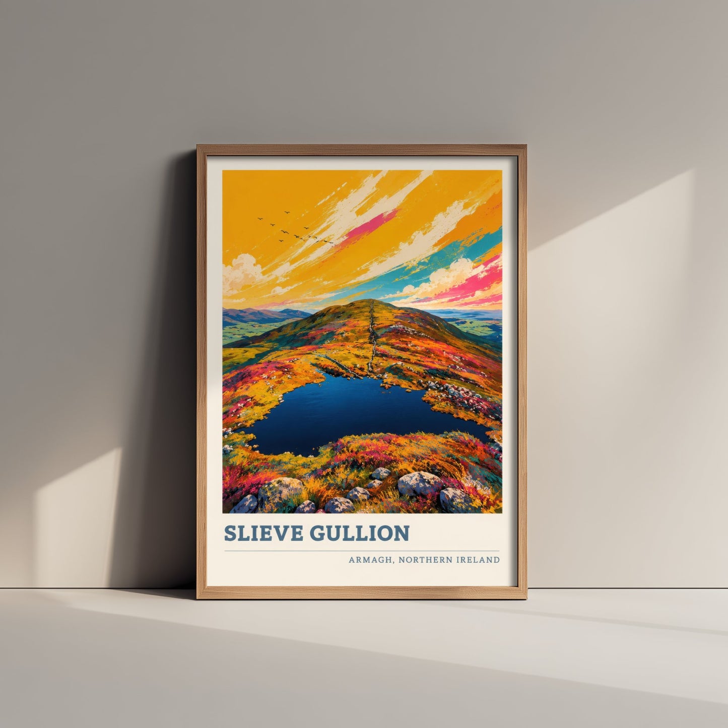 Slieve Gullion Travel Poster - County Armagh Art Print - Northern Ireland Painting - Vibrant Mountain 3/3