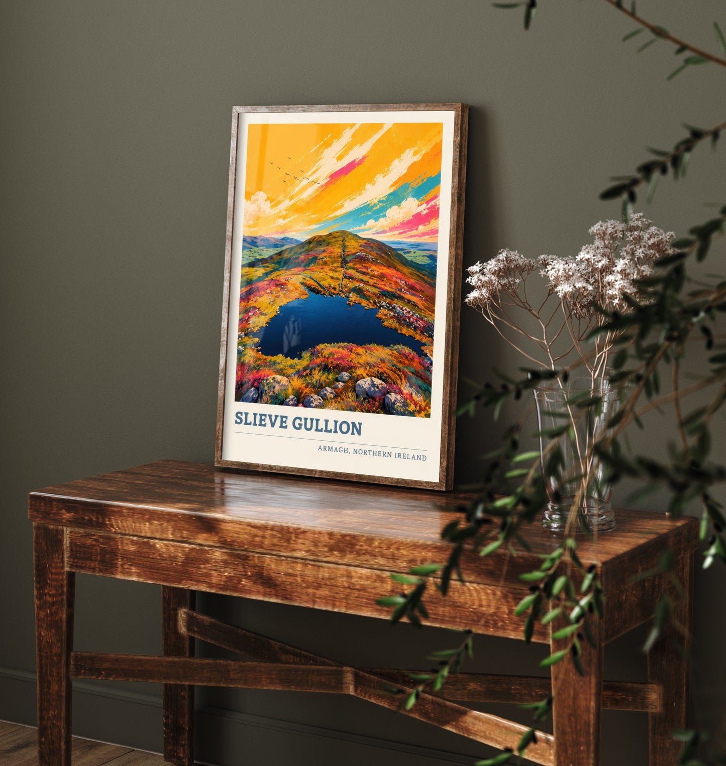 Slieve Gullion Travel Poster - County Armagh Art Print - Northern Ireland Painting - Vibrant Mountain 3/3