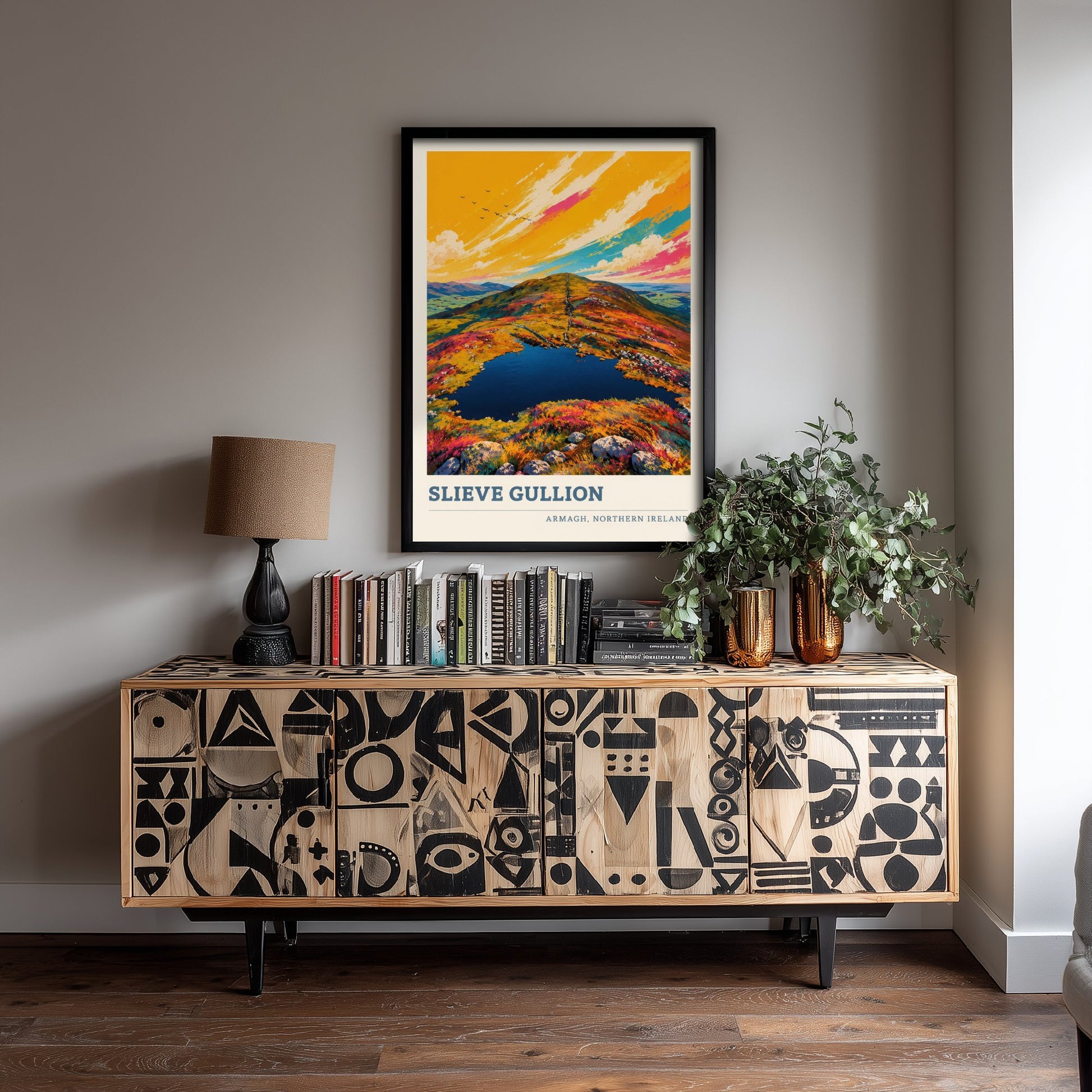 Slieve Gullion Travel Poster - County Armagh Art Print - Northern Ireland Painting - Vibrant Mountain 3/3