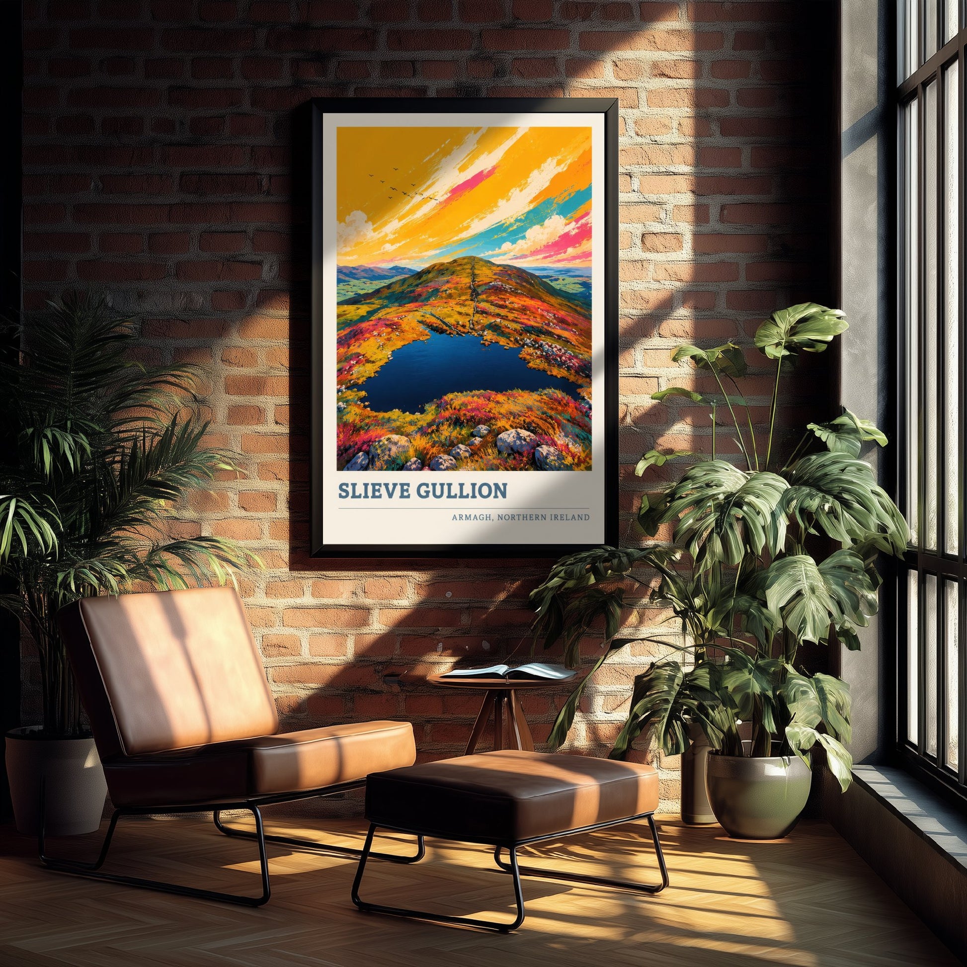 Slieve Gullion Travel Poster - County Armagh Art Print - Northern Ireland Painting - Vibrant Mountain 3/3