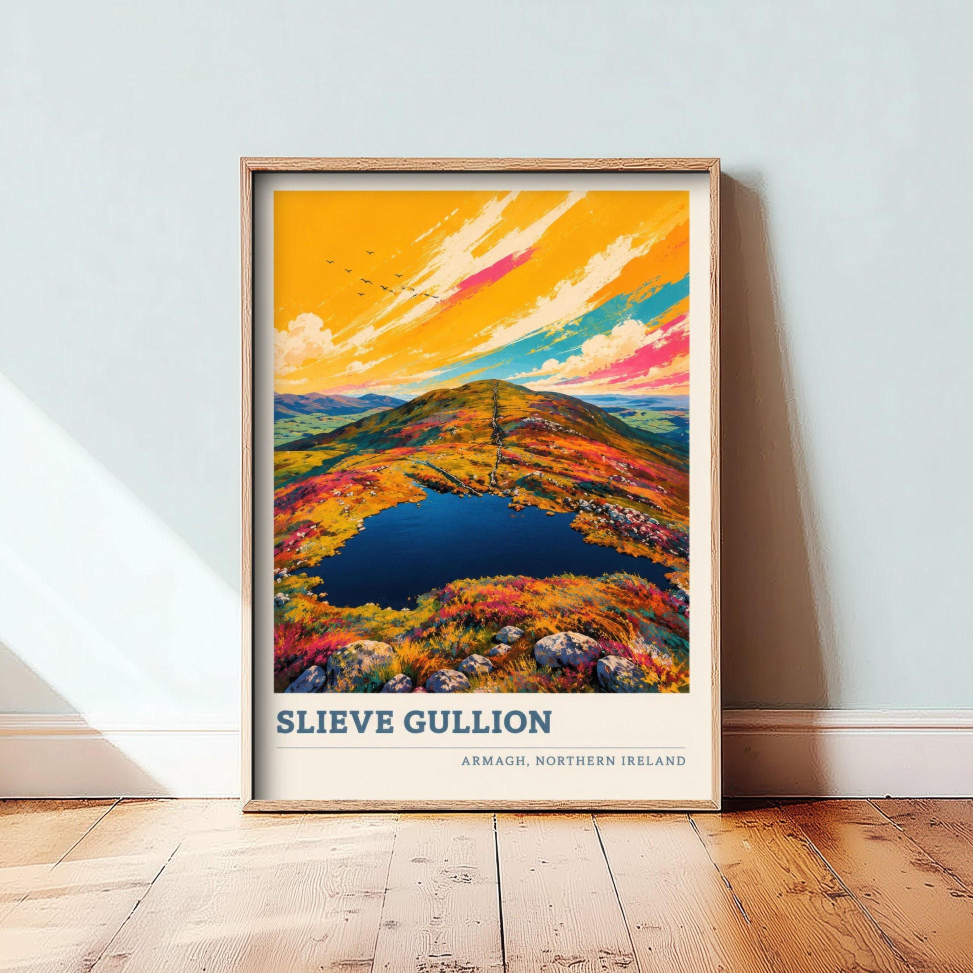 Slieve Gullion Travel Poster - County Armagh Art Print - Northern Ireland Painting - Vibrant Mountain 3/3