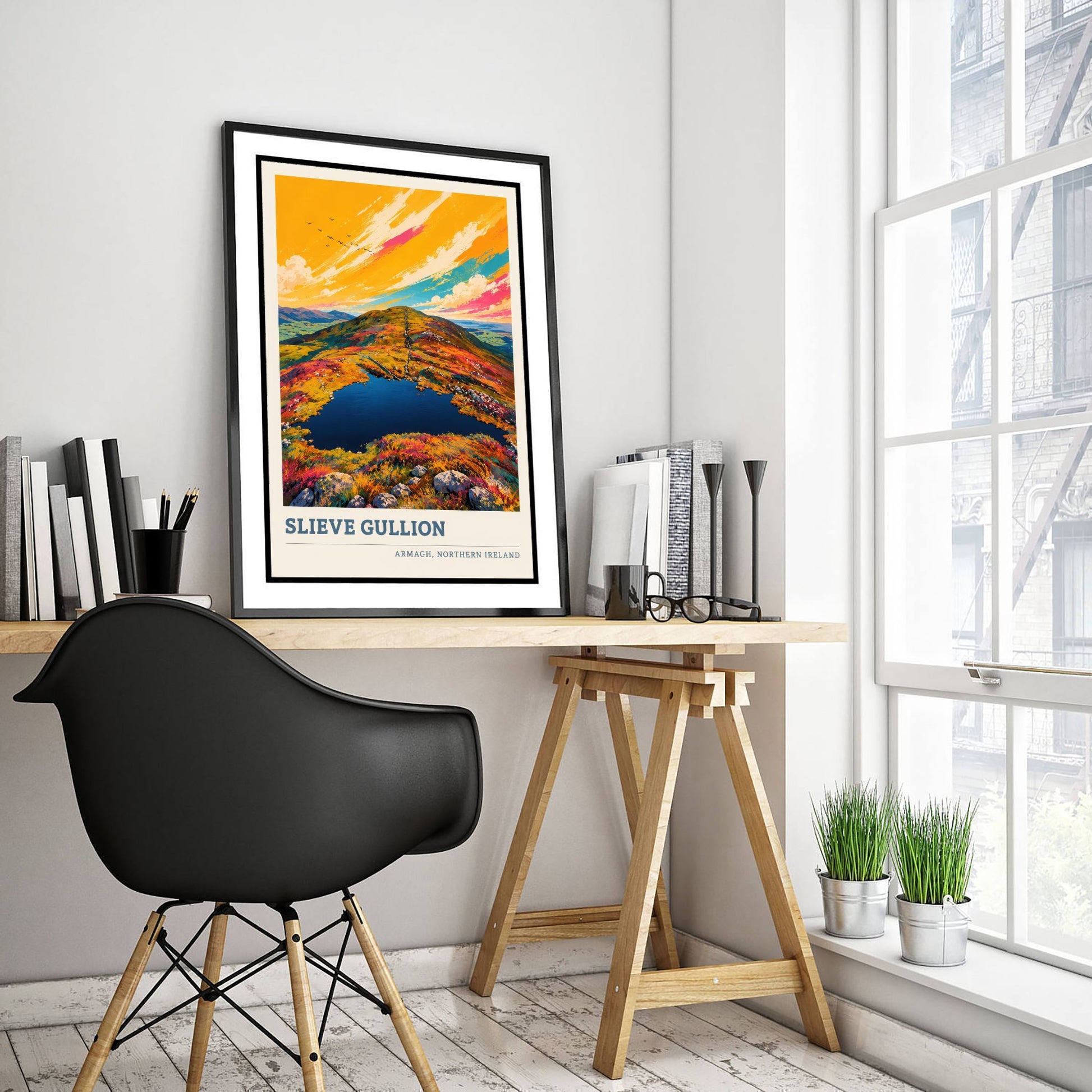 Slieve Gullion Travel Poster - County Armagh Art Print - Northern Ireland Painting - Vibrant Mountain 3/3