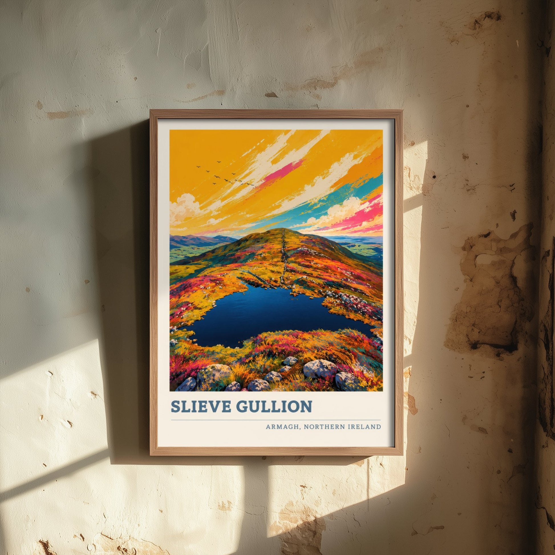 Slieve Gullion Travel Poster - County Armagh Art Print - Northern Ireland Painting - Vibrant Mountain 3/3