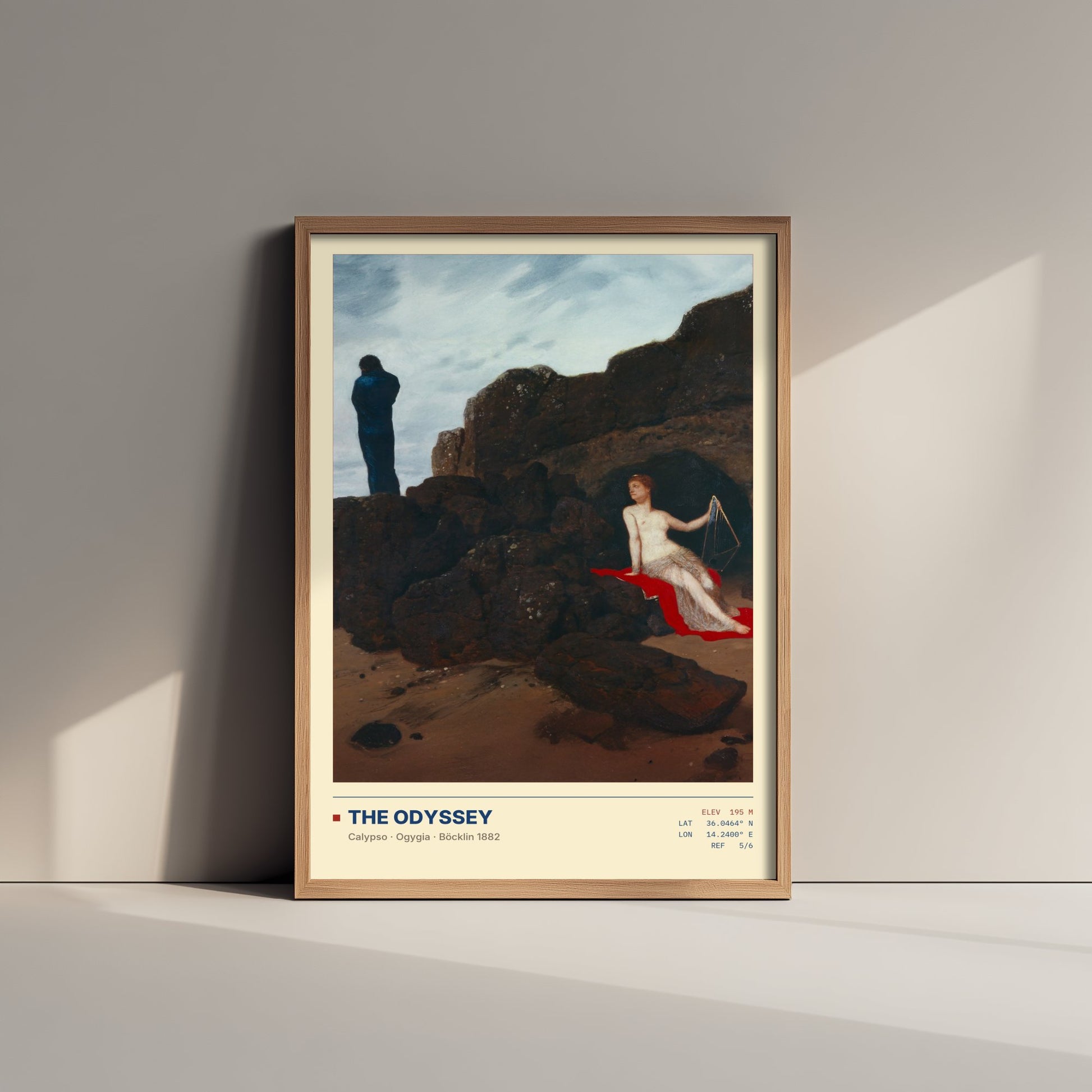 Arnold Bocklin - Odysseus and Calypso (1882) - The Odyssey Gallery Poster - Classic Painting Art Print - Greek Mythology Wall Decor