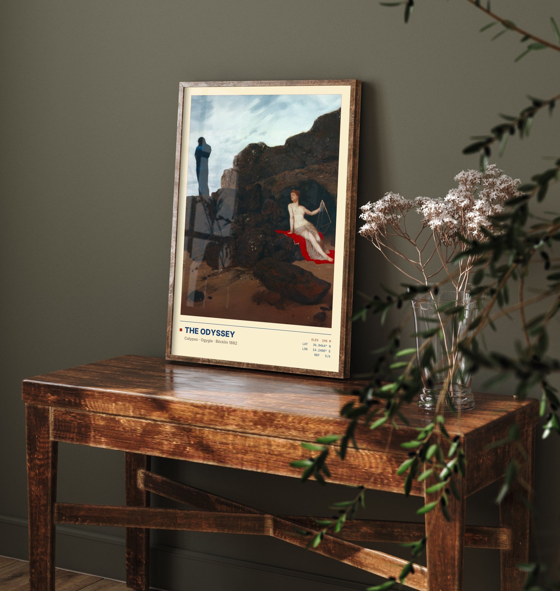 Arnold Bocklin - Odysseus and Calypso (1882) - The Odyssey Gallery Poster - Classic Painting Art Print - Greek Mythology Wall Decor