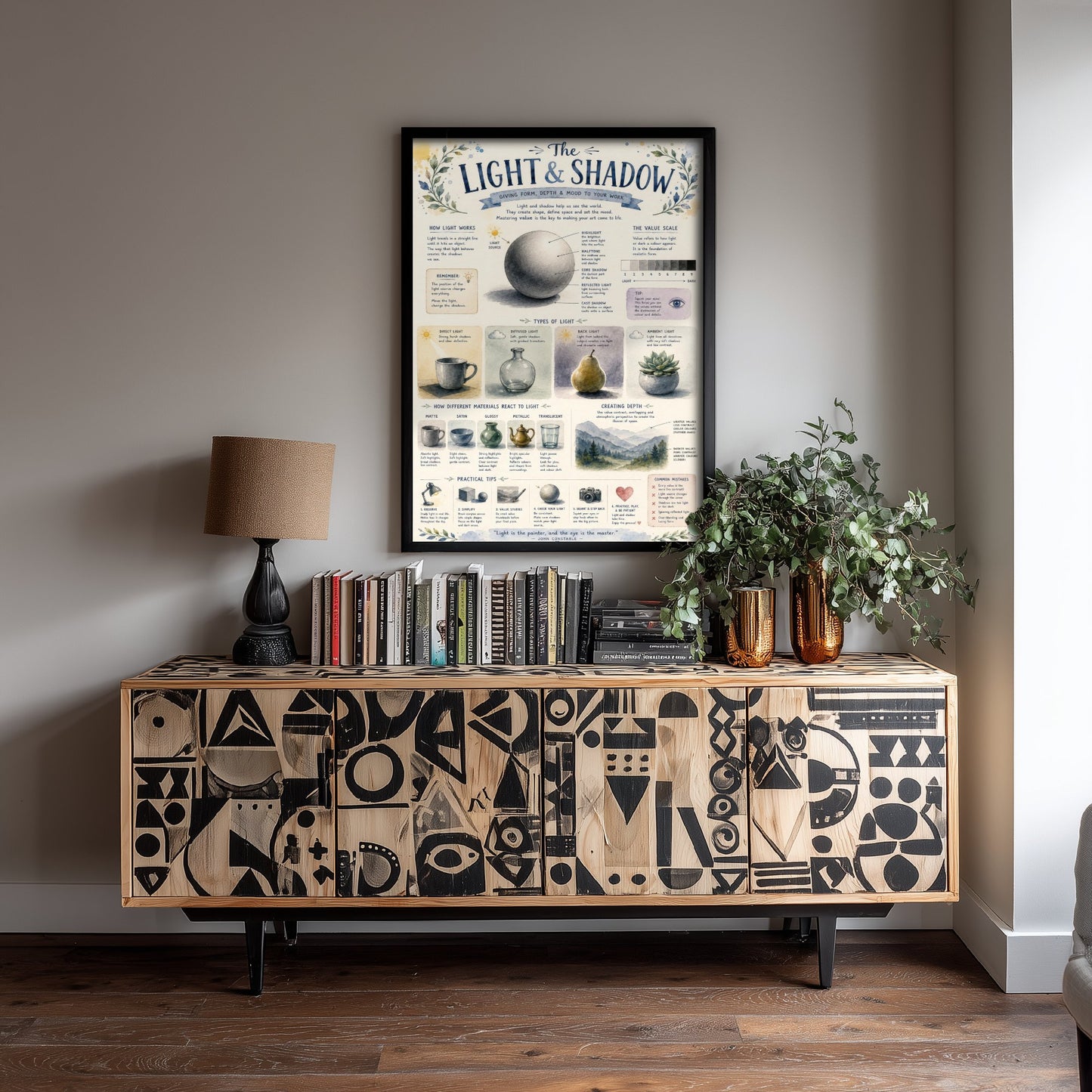 Light & Shadow Art Print - Drawing Value Guide Poster - Educational Illustration - Artist Studio Gift 2/3