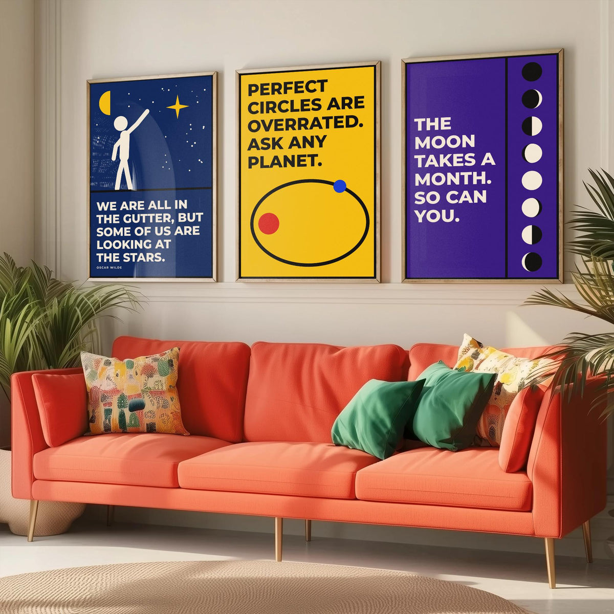 Astronomy Quotes Set of Three Art Prints - 3 Bauhaus Space Posters - Minimalist Science Wall Art Illustration V1