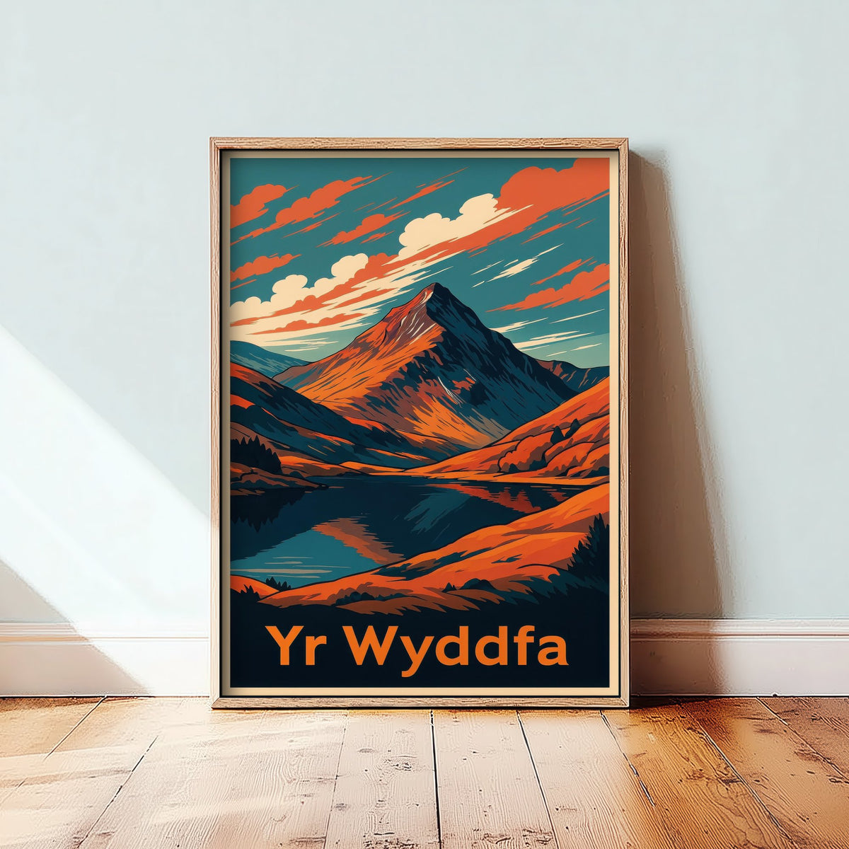 Yr Wyddfa Snowdon Travel Poster - Autumn Mountain Art Print - Retro Landscape Illustration - Wales V2 3/3