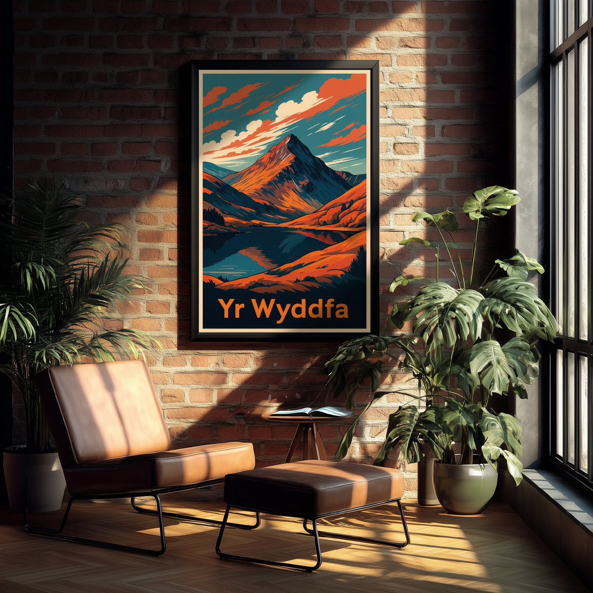Yr Wyddfa Snowdon Travel Poster - Autumn Mountain Art Print - Retro Landscape Illustration - Wales V2 3/3
