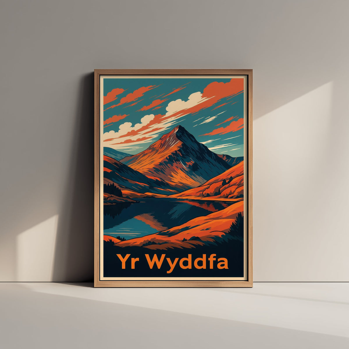 Yr Wyddfa Snowdon Travel Poster - Autumn Mountain Art Print - Retro Landscape Illustration - Wales V2 3/3