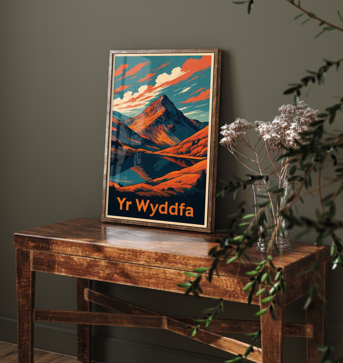 Yr Wyddfa Snowdon Travel Poster - Autumn Mountain Art Print - Retro Landscape Illustration - Wales V2 3/3