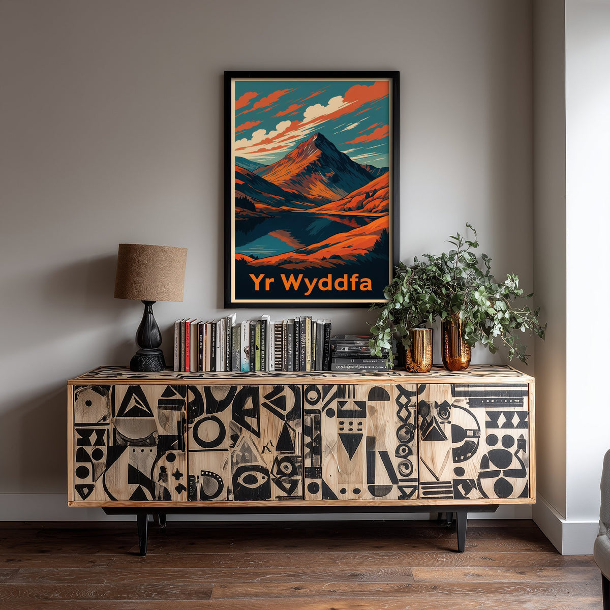 Yr Wyddfa Snowdon Travel Poster - Autumn Mountain Art Print - Retro Landscape Illustration - Wales V2 3/3