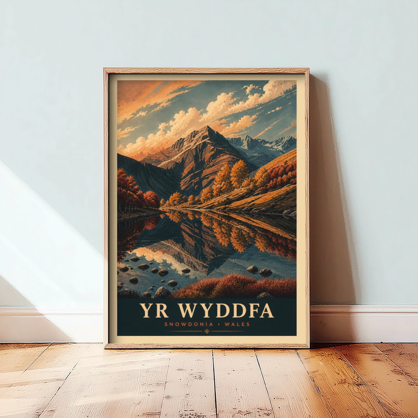 Yr Wyddfa Snowdon Travel Poster - Snowdonia Wales Art Print - Vintage Mountain Illustration - Autumn View V3 3/3