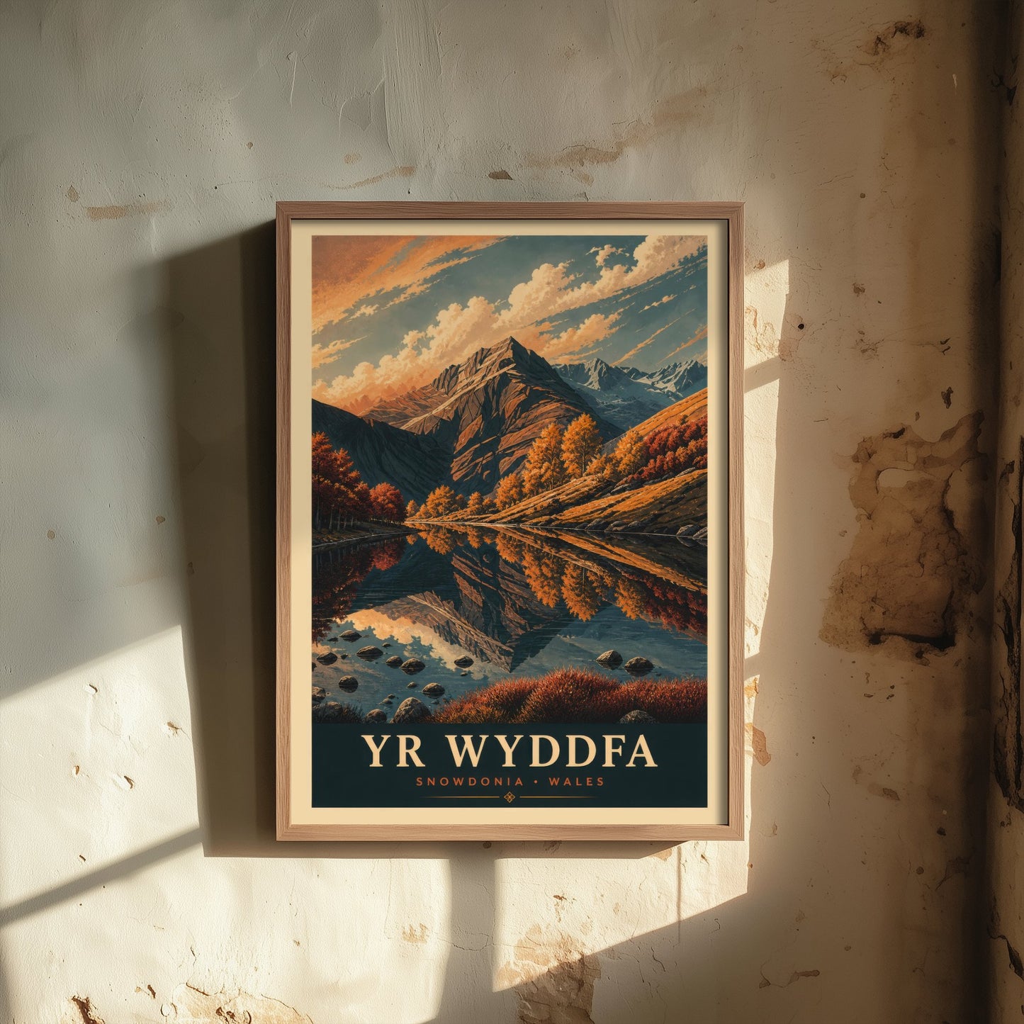 Yr Wyddfa Snowdon Travel Poster - Snowdonia Wales Art Print - Vintage Mountain Illustration - Autumn View V3 3/3
