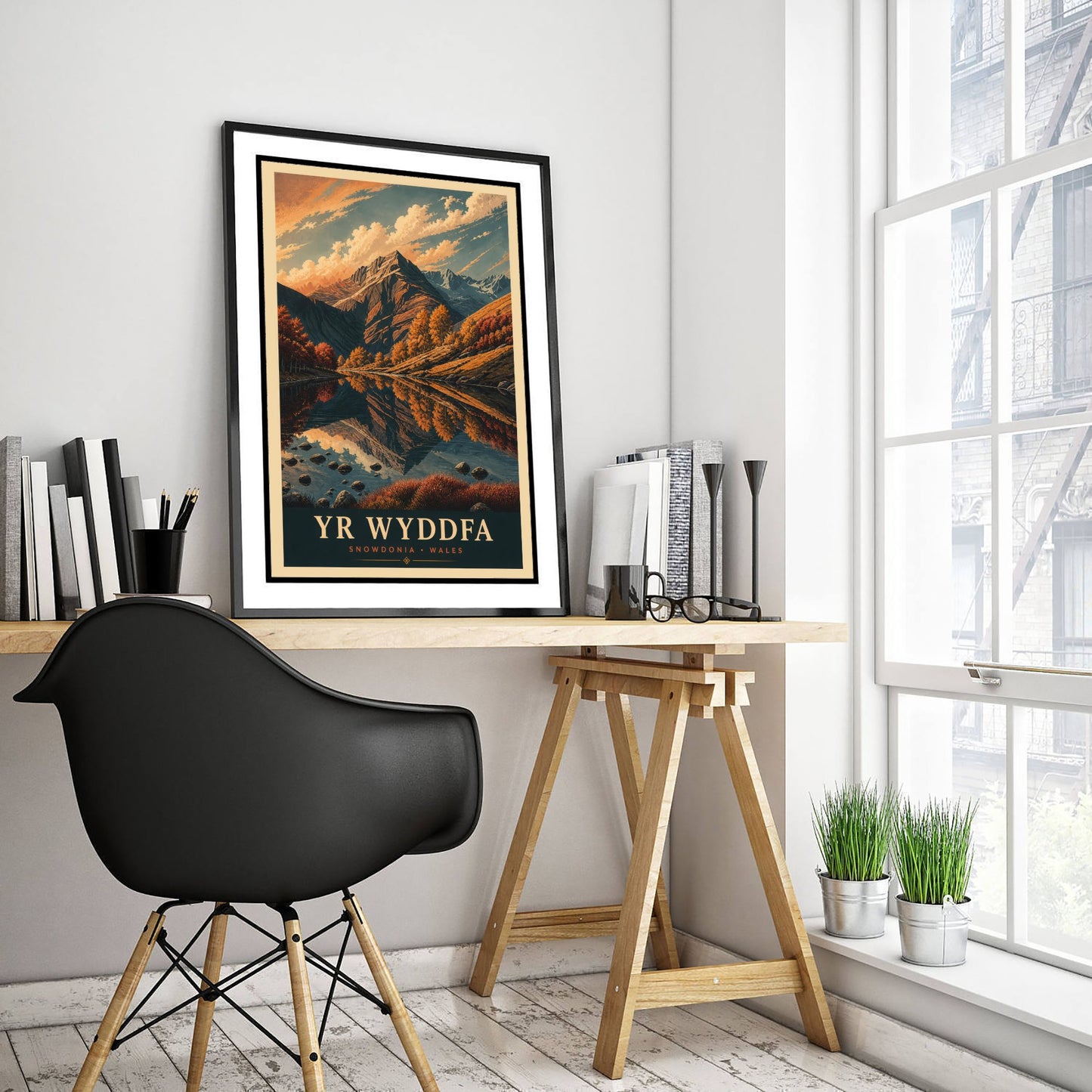 Yr Wyddfa Snowdon Travel Poster - Snowdonia Wales Art Print - Vintage Mountain Illustration - Autumn View V3 3/3