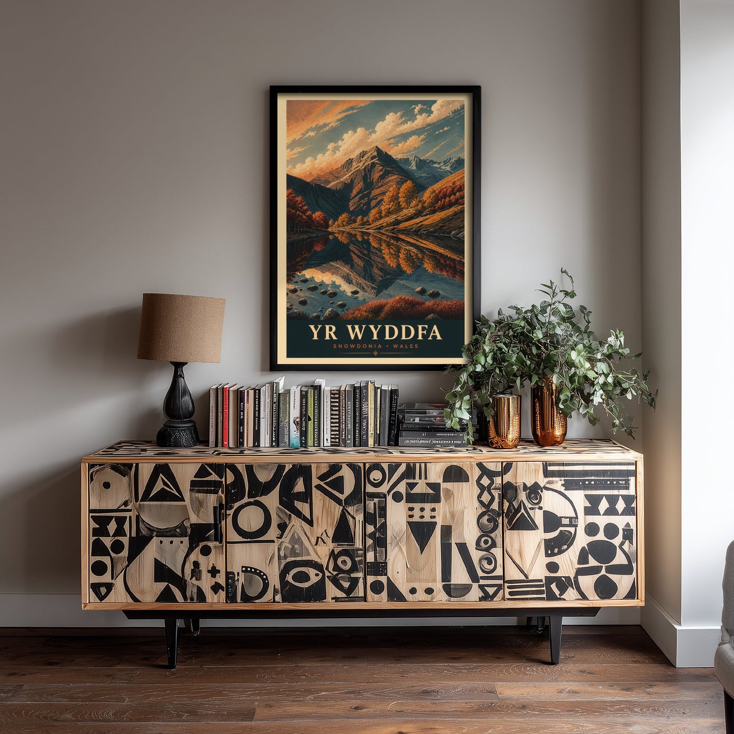 Yr Wyddfa Snowdon Travel Poster - Snowdonia Wales Art Print - Vintage Mountain Illustration - Autumn View V3 3/3
