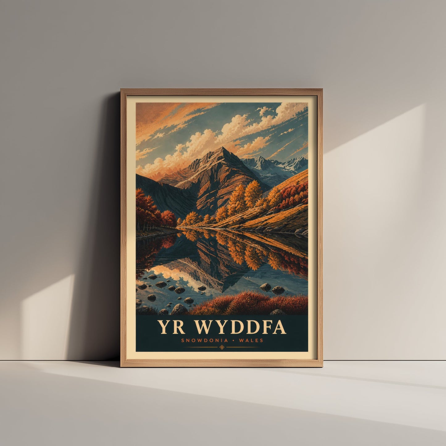 Yr Wyddfa Snowdon Travel Poster - Snowdonia Wales Art Print - Vintage Mountain Illustration - Autumn View V3 3/3