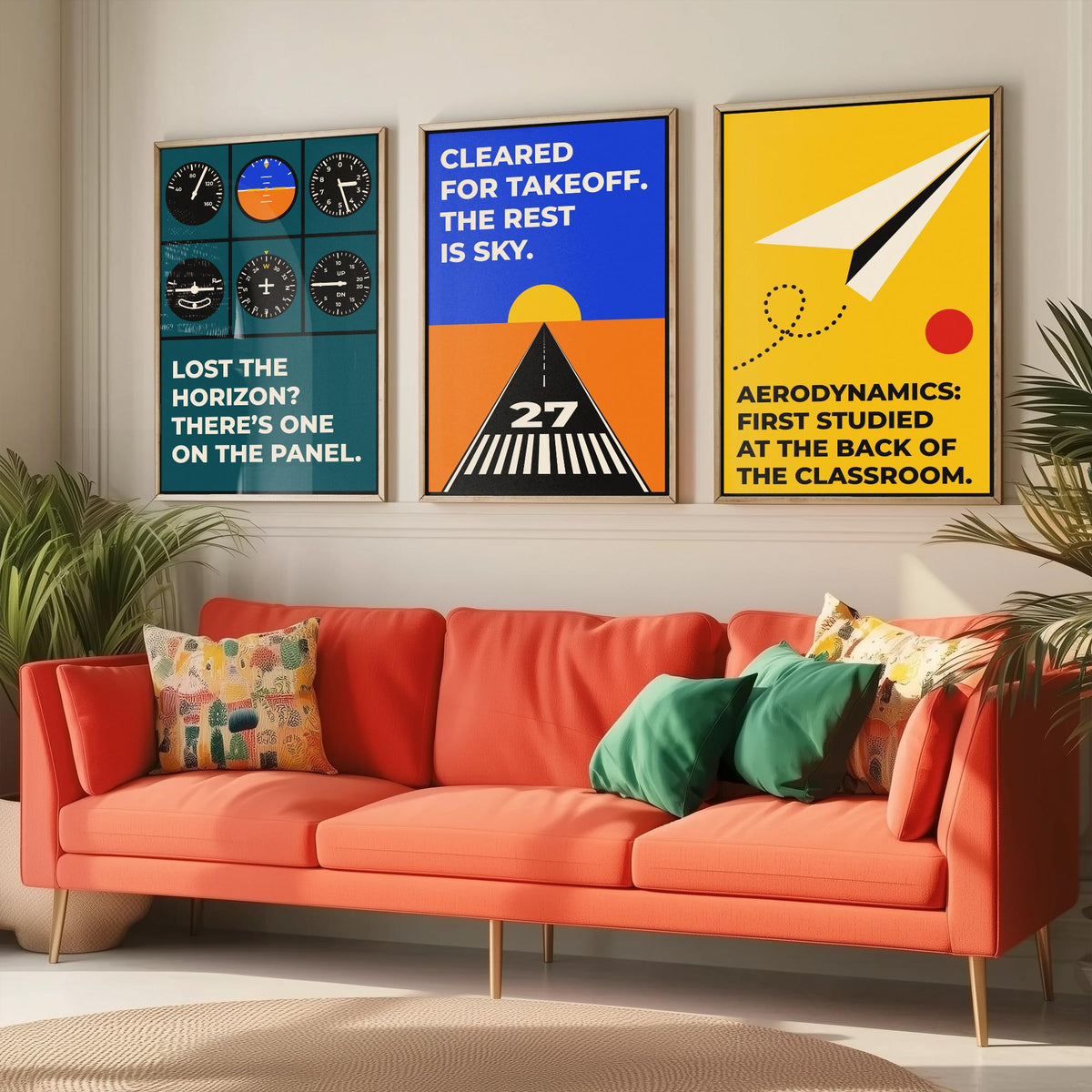 Aviation Quotes Set of Three Art Prints - 3 Bauhaus Pilot Posters - Minimalist Travel Wall Art Illustration V1