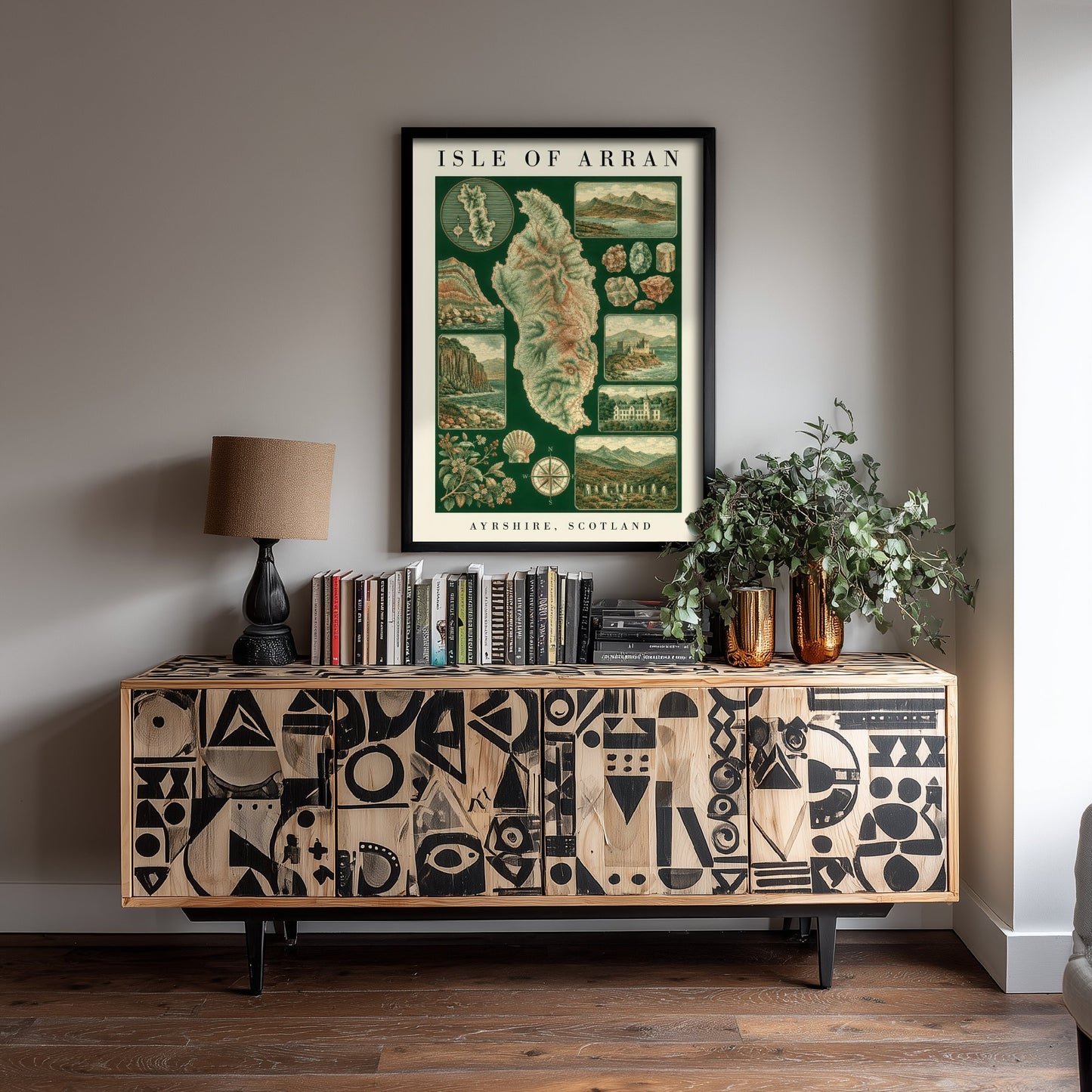 Isle of Arran Art Print - Ayrshire Scotland Poster - Vintage Geology Illustration - Antique Naturalist Map 1/3