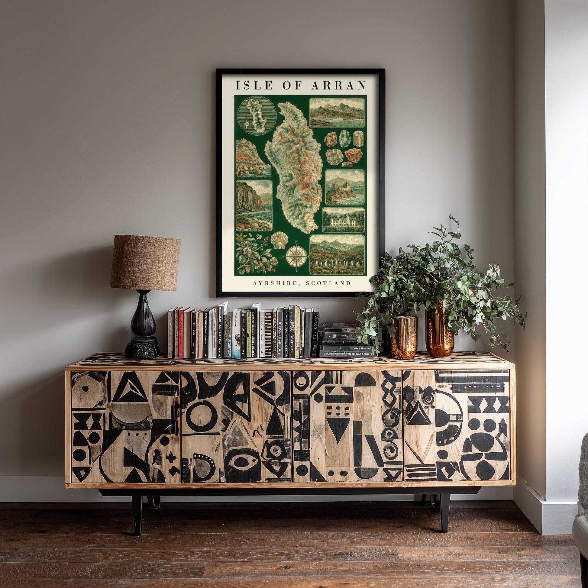 Isle of Arran Art Print - Ayrshire Scotland Poster - Vintage Geology Illustration - Antique Naturalist Map 1/3