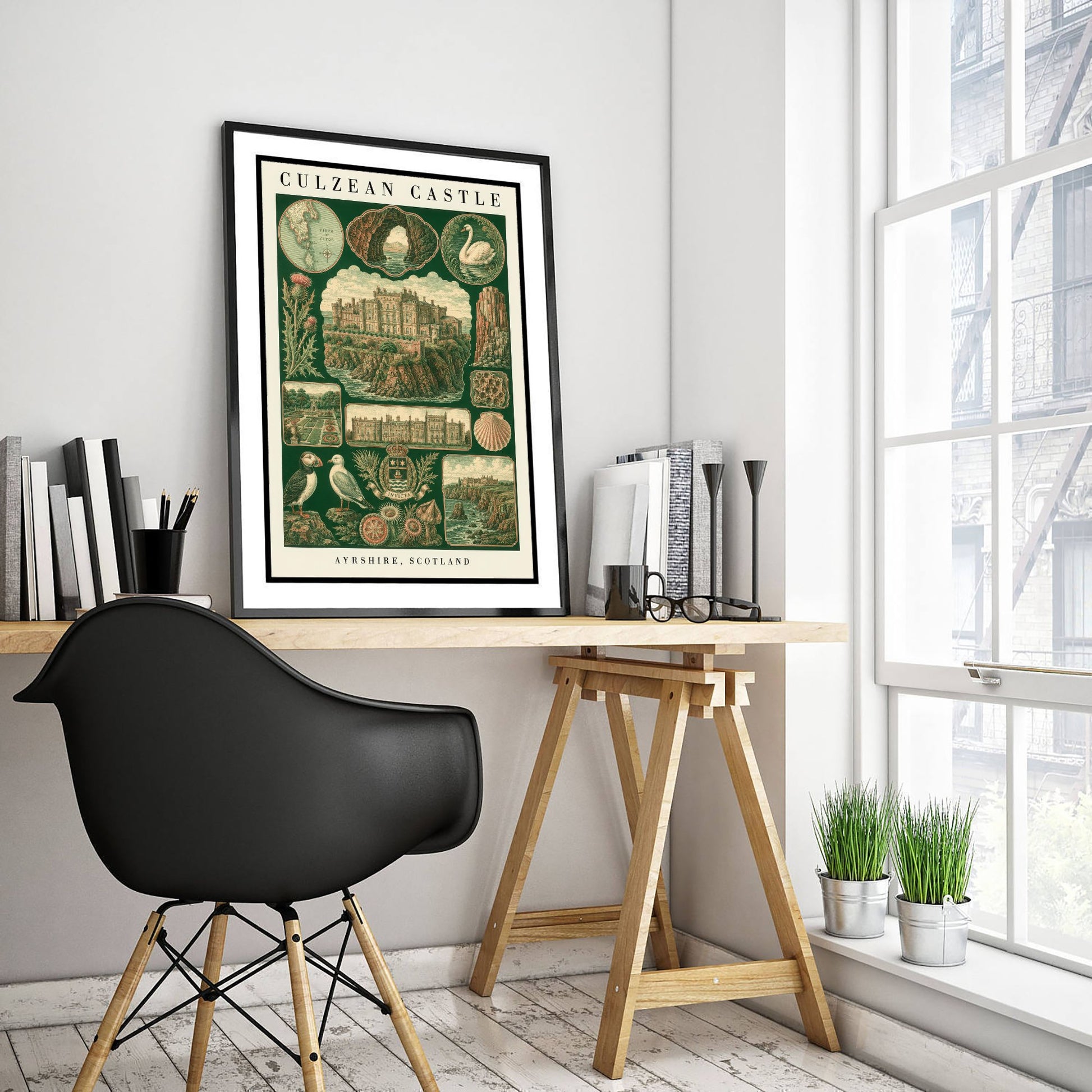 Culzean Castle Art Print - Ayrshire Scotland Poster - Vintage Natural History Illustration - Antique Nature Plate 3/3