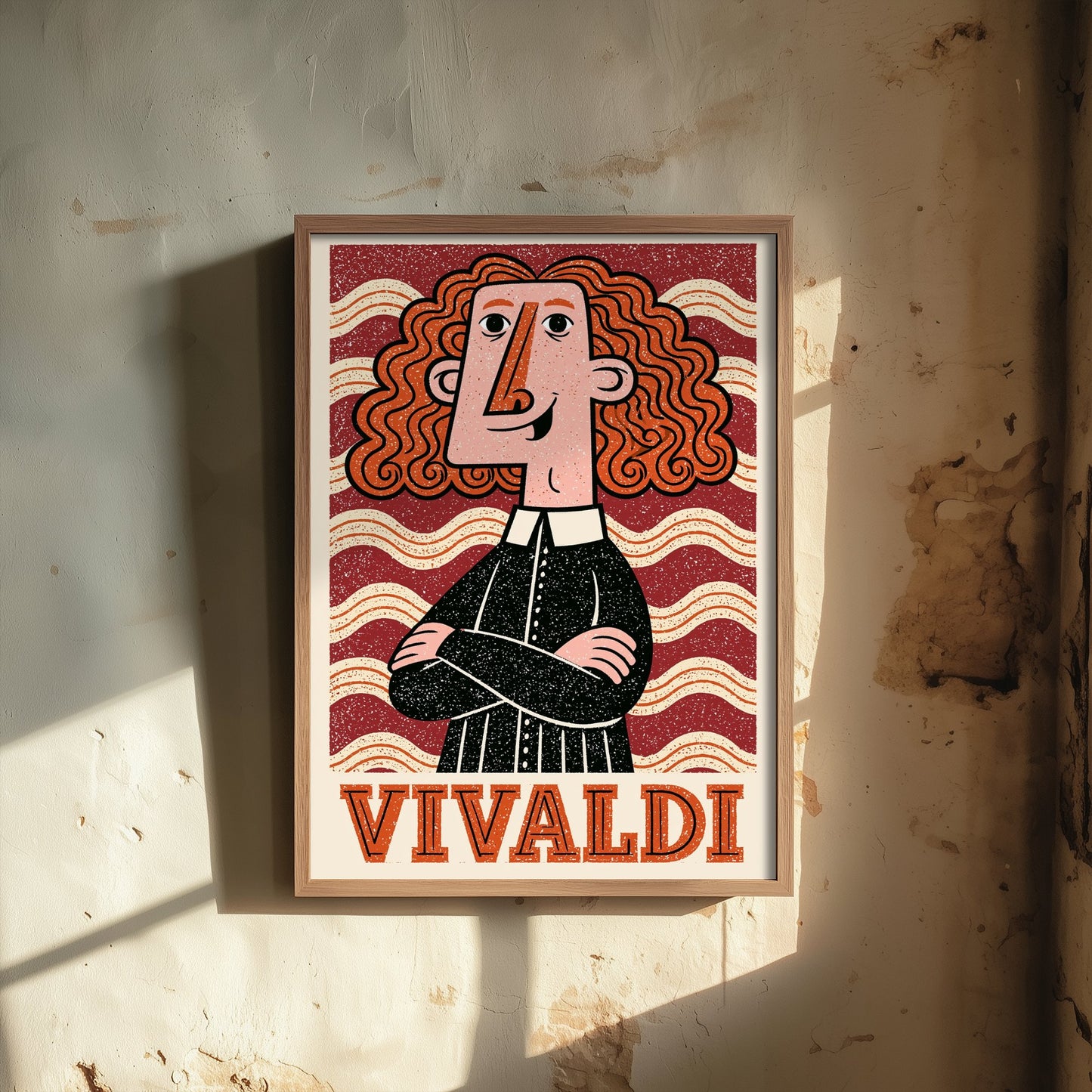 Antonio Vivaldi Art Print - Baroque Composer Portrait Poster - Bold Woodcut Illustration - Classical Music 1/3