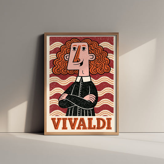 Antonio Vivaldi Art Print - Baroque Composer Portrait Poster - Bold Woodcut Illustration - Classical Music 1/3