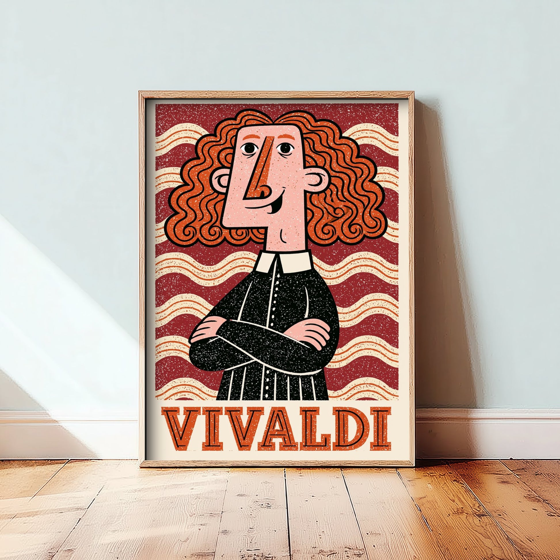Antonio Vivaldi Art Print - Baroque Composer Portrait Poster - Bold Woodcut Illustration - Classical Music 1/3