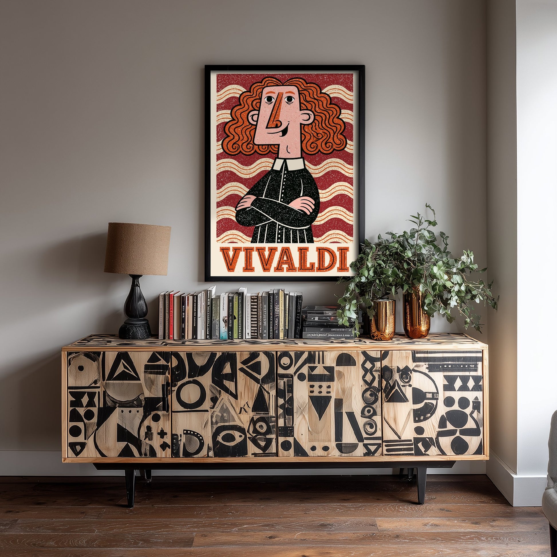 Antonio Vivaldi Art Print - Baroque Composer Portrait Poster - Bold Woodcut Illustration - Classical Music 1/3