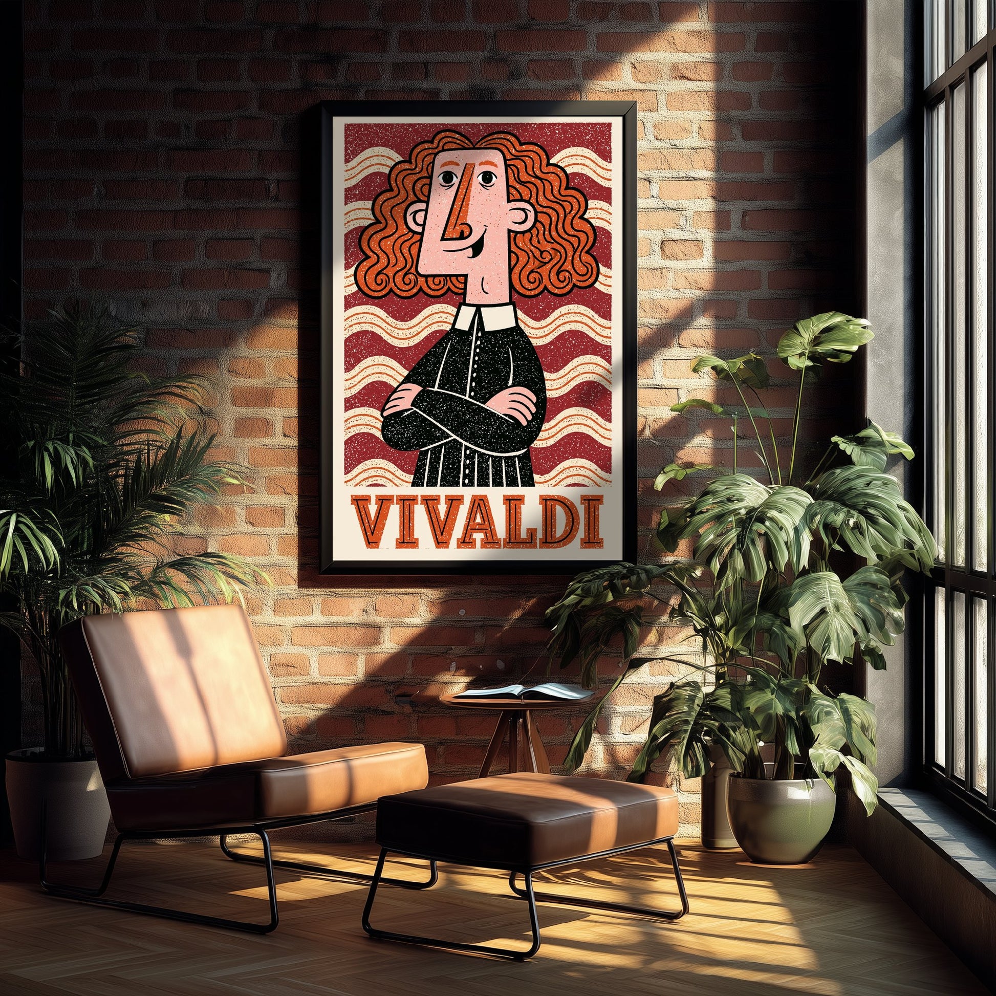 Antonio Vivaldi Art Print - Baroque Composer Portrait Poster - Bold Woodcut Illustration - Classical Music 1/3