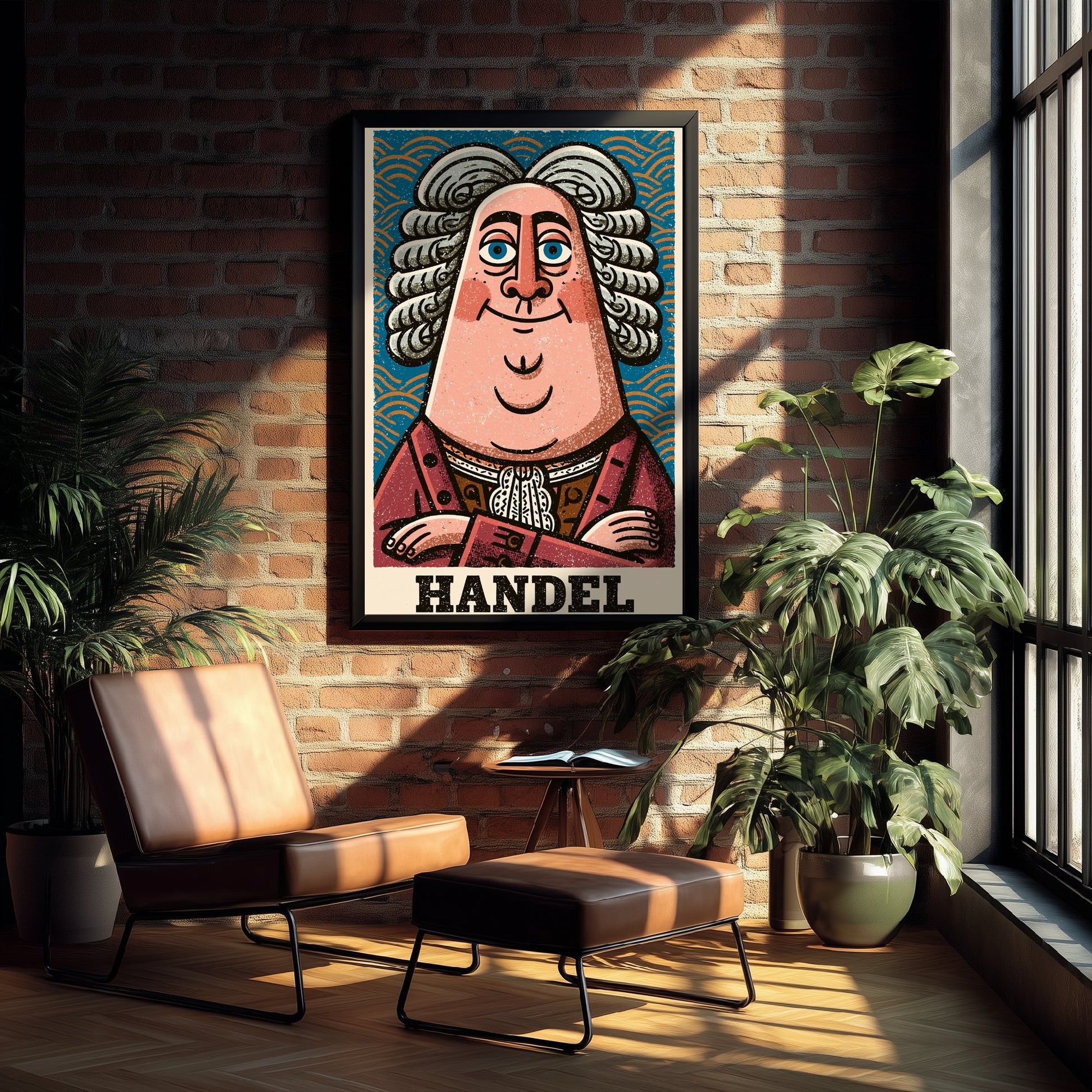 George Frideric Handel Art Print - Baroque Composer Portrait Poster - Bold Woodcut Illustration - Music 2/3