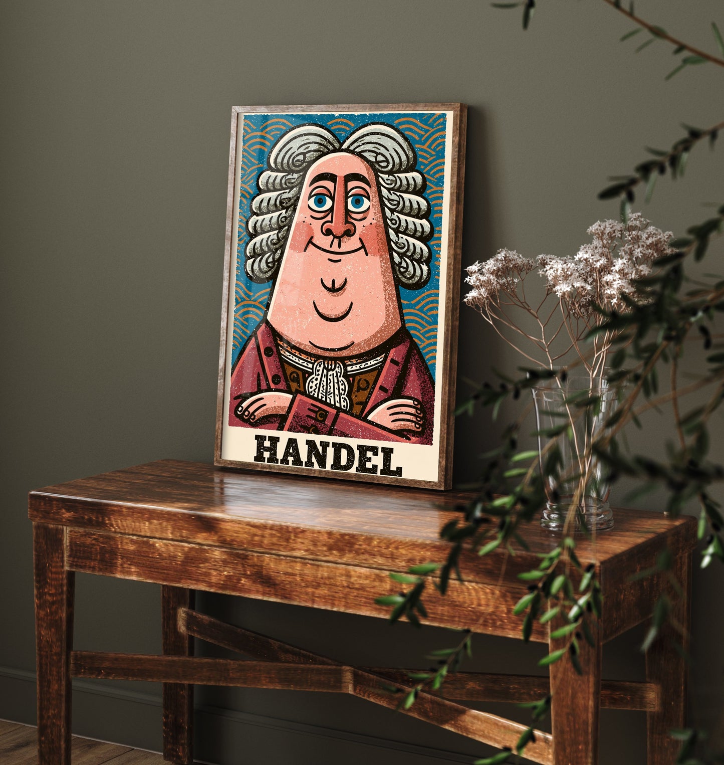 George Frideric Handel Art Print - Baroque Composer Portrait Poster - Bold Woodcut Illustration - Music 2/3