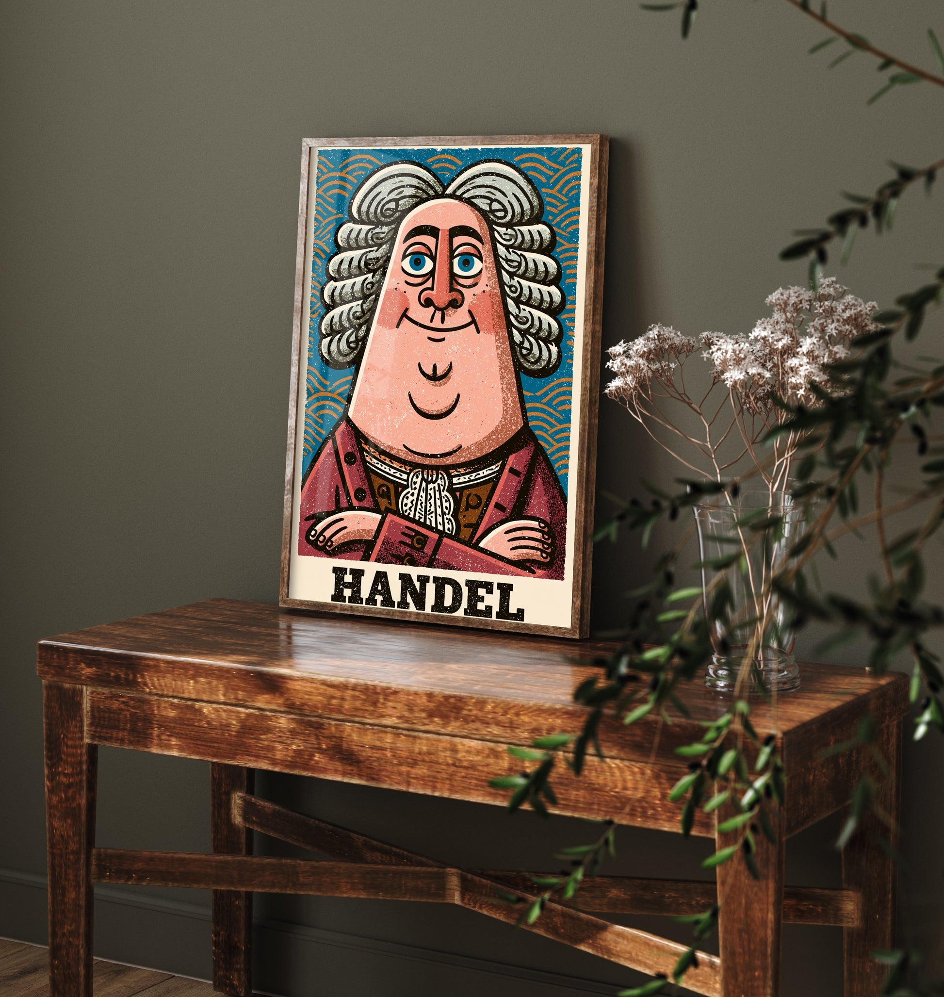 George Frideric Handel Art Print - Baroque Composer Portrait Poster - Bold Woodcut Illustration - Music 2/3