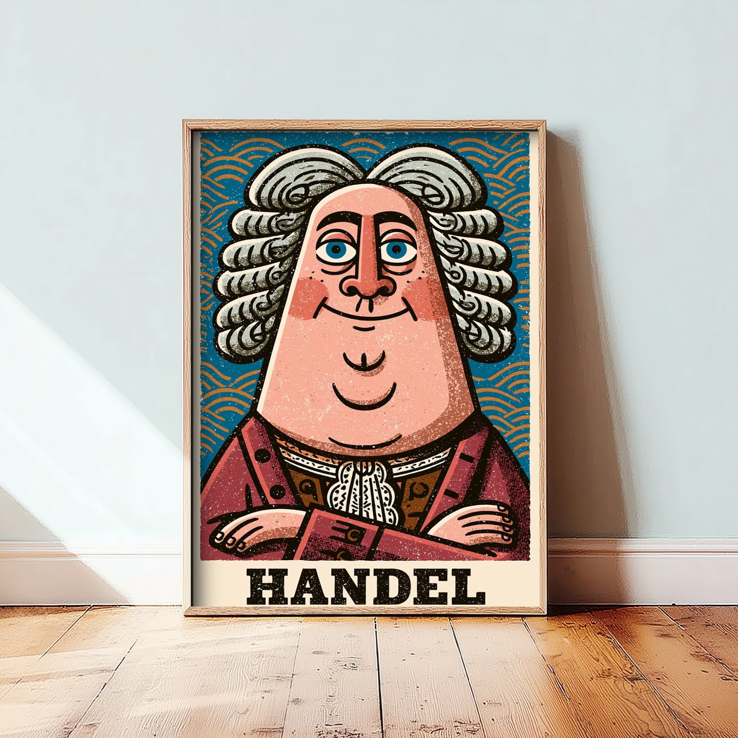George Frideric Handel Art Print - Baroque Composer Portrait Poster - Bold Woodcut Illustration - Music 2/3